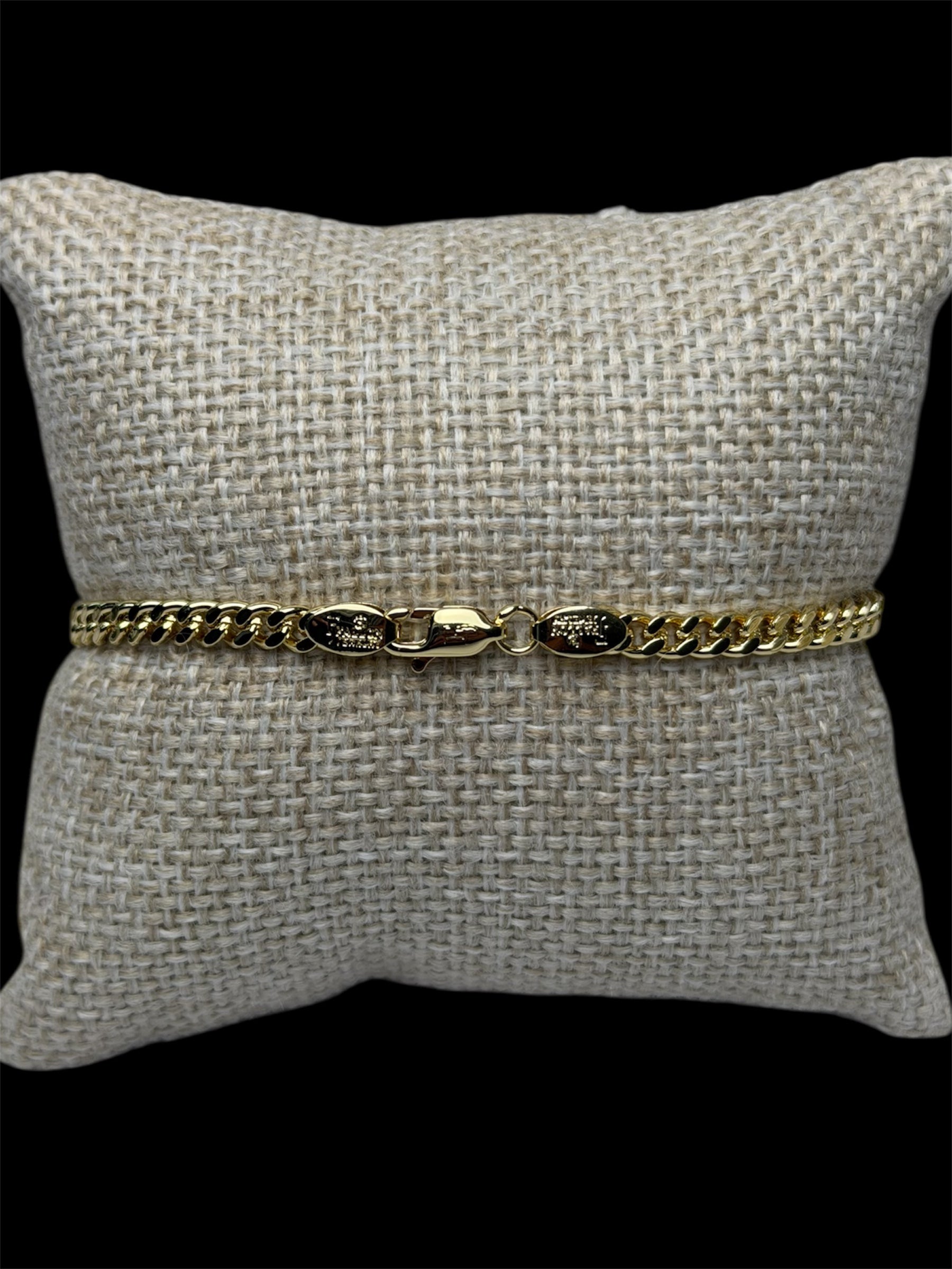 Pulsera Cubana 4 mm Oro Laminado 18 K