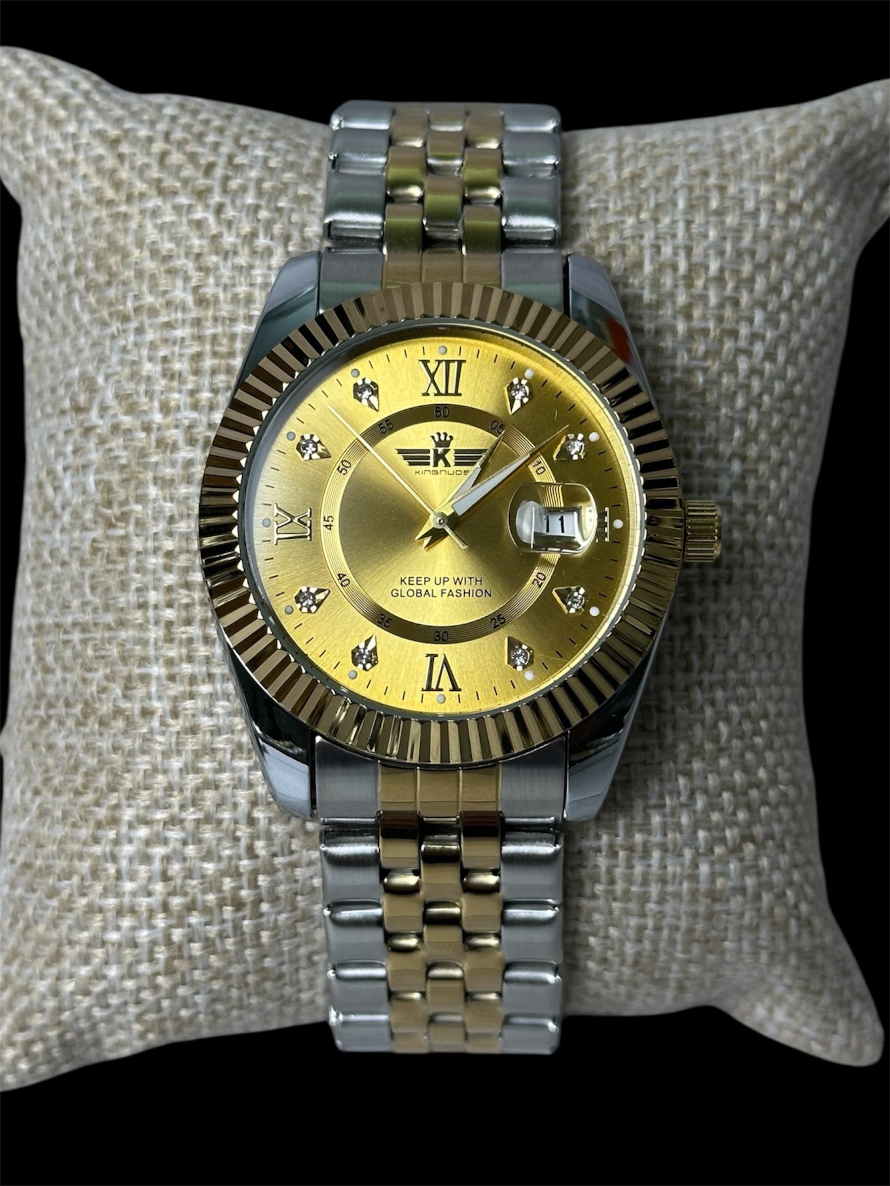 Reloj Tipo Rlx Combinado Dorado