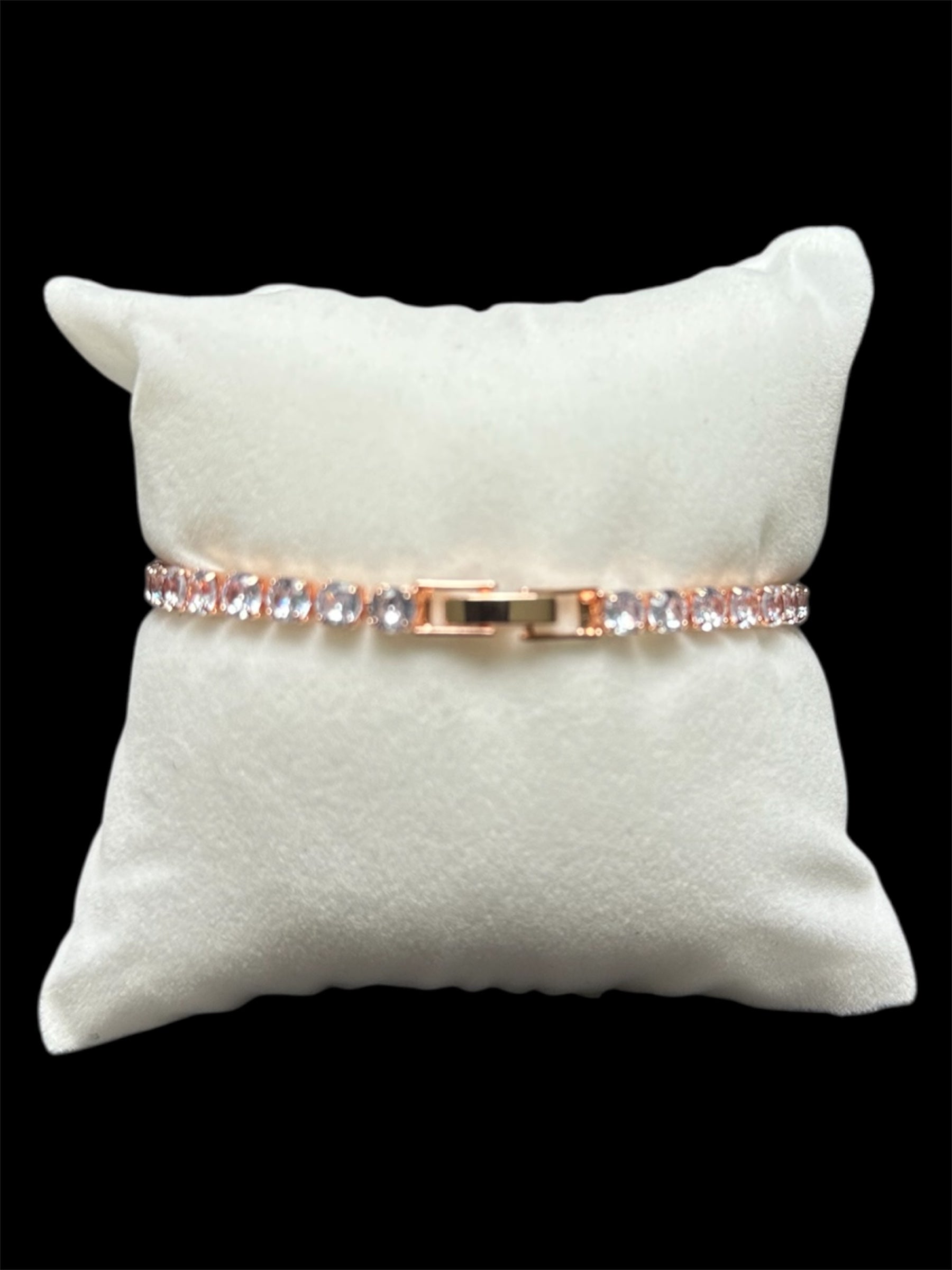 Pulsera Tenis 3 mm Rosa Plata