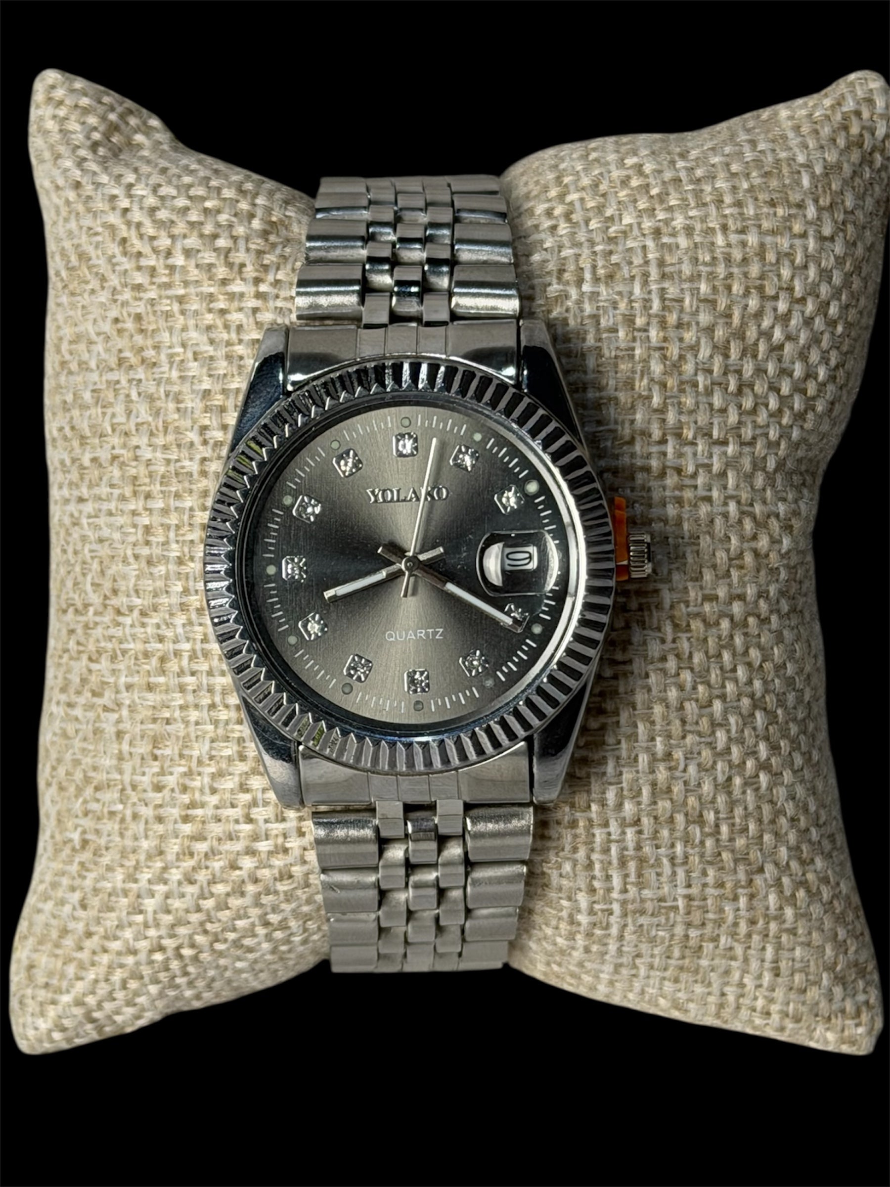 Reloj Tipo Rlx Plata Negro