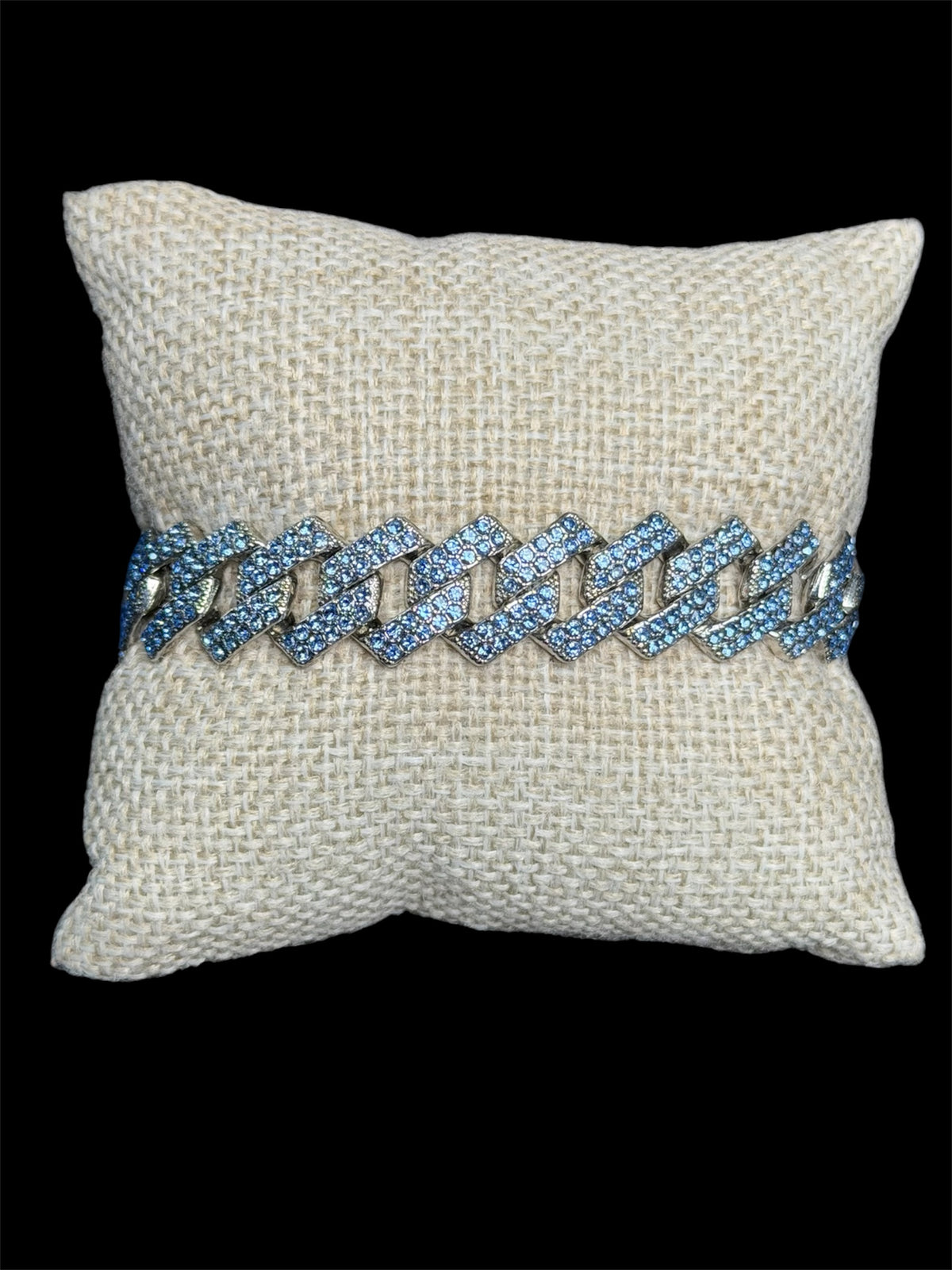 Pulsera Rombo Broche de Caja Diamante Azul
