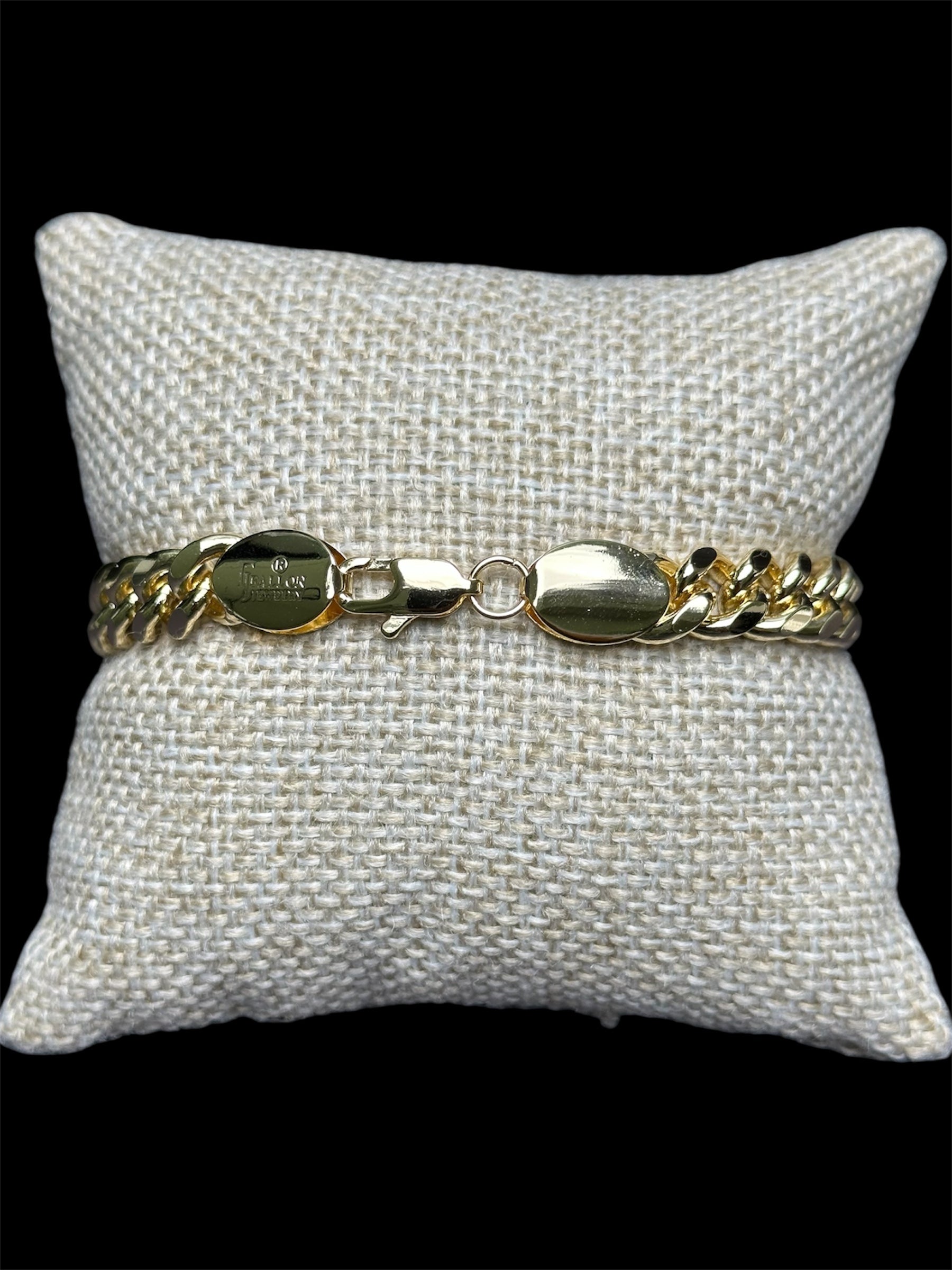 Pulsera Cubana Oro Laminado 8 mm