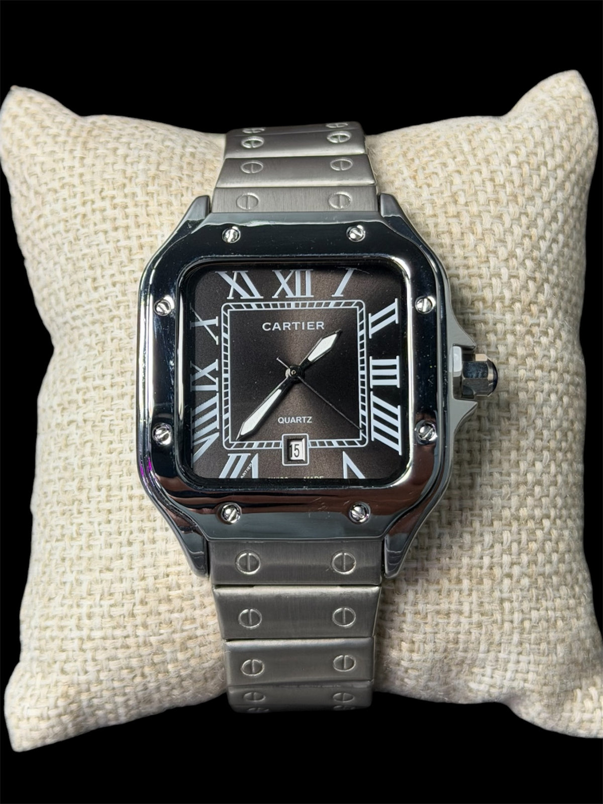 Reloj Santos Crtr Plata Negro
