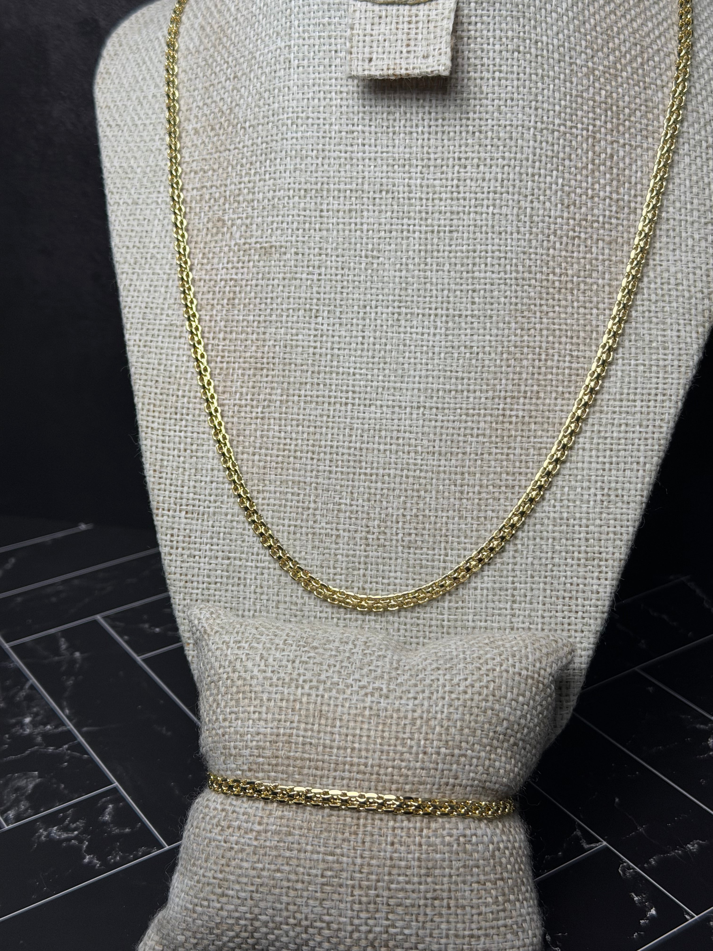 Set Tejido Chino 3.6 mm Oro Laminado 18 K