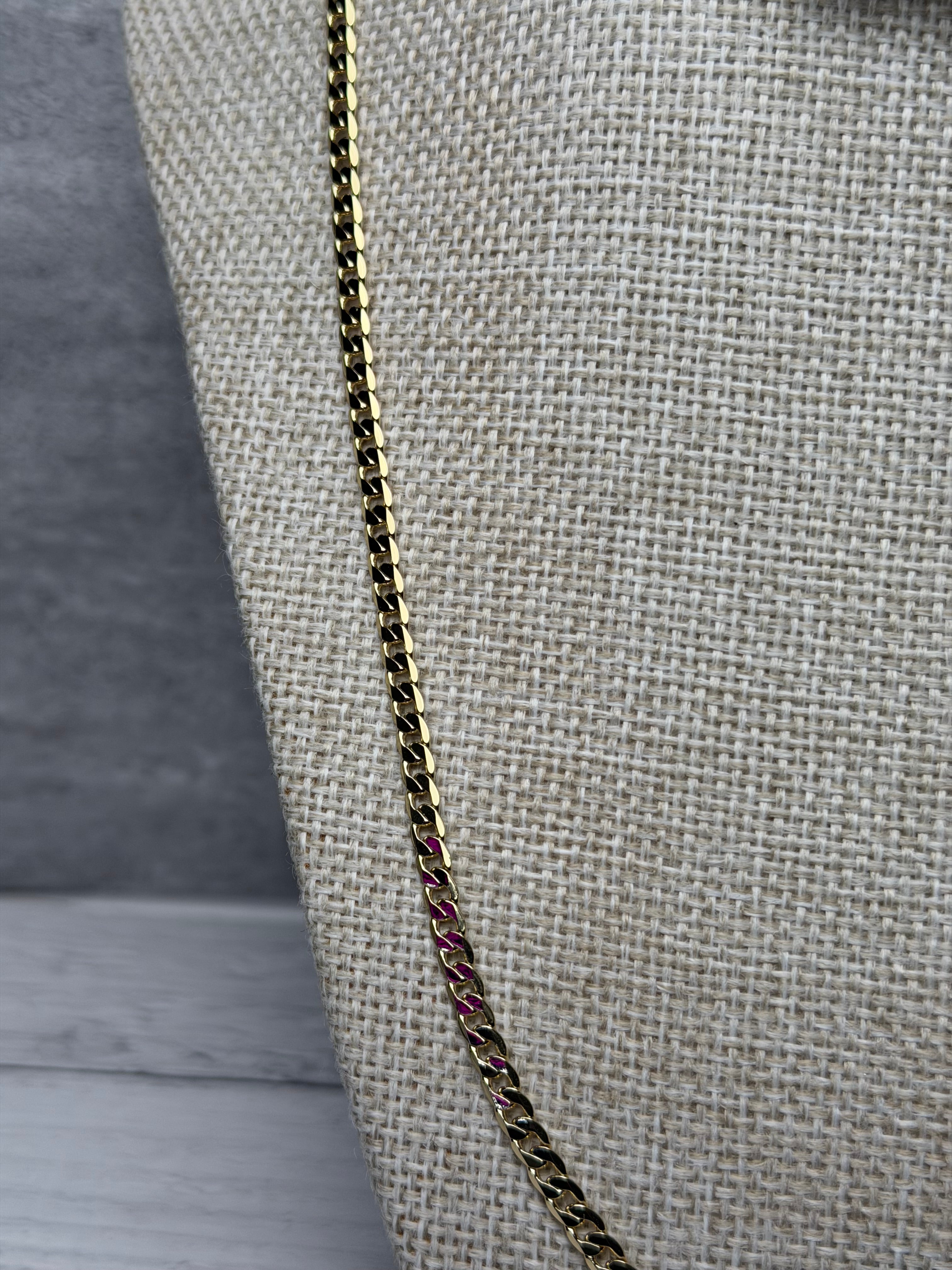 Cadena Barbada 4 mm Oro Laminado 18 K