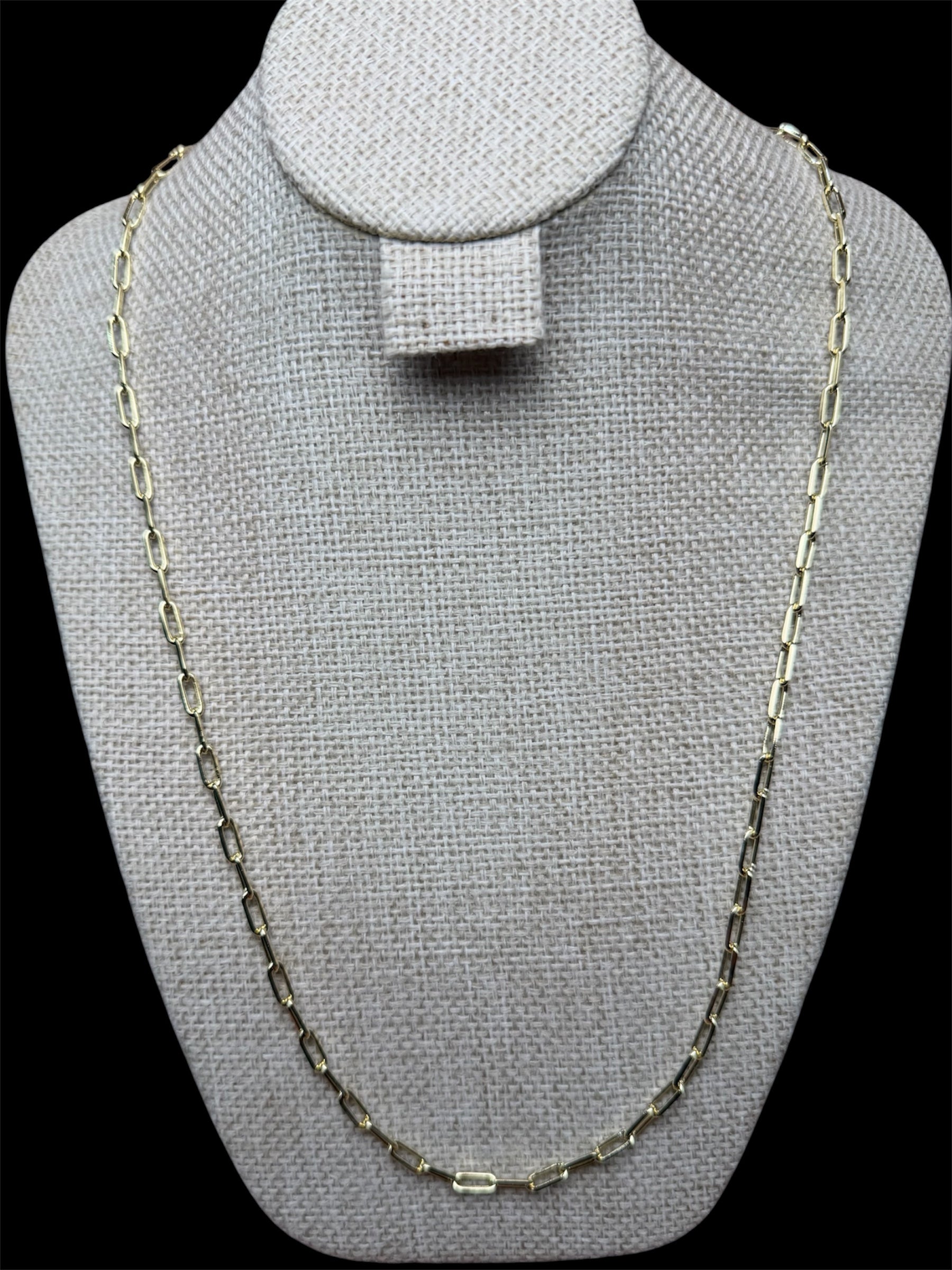Cadena Paper Clip 3 mm Oro Laminado 18 K