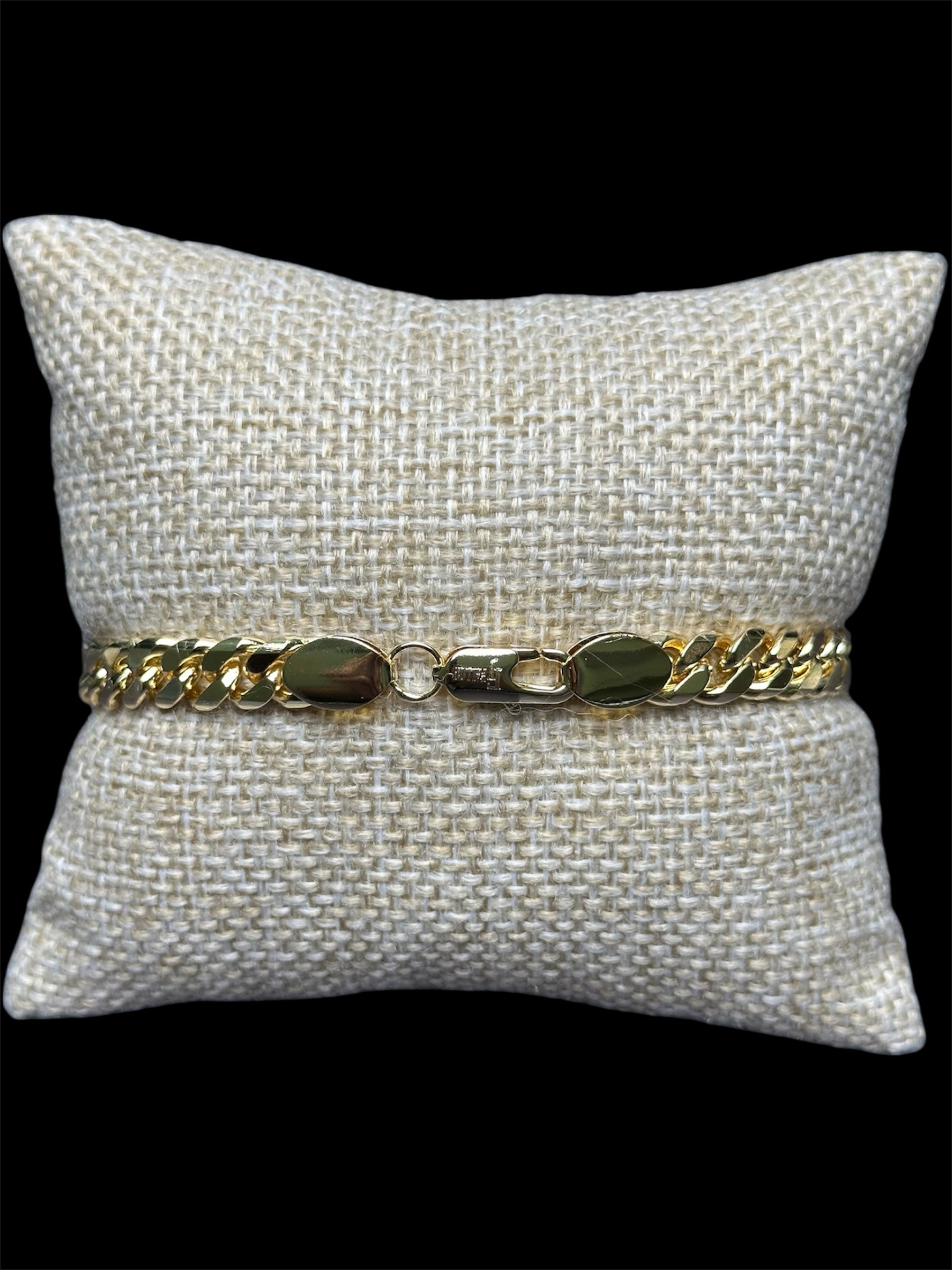 Pulsera Cubana 7 mm Oro Laminado 18 K