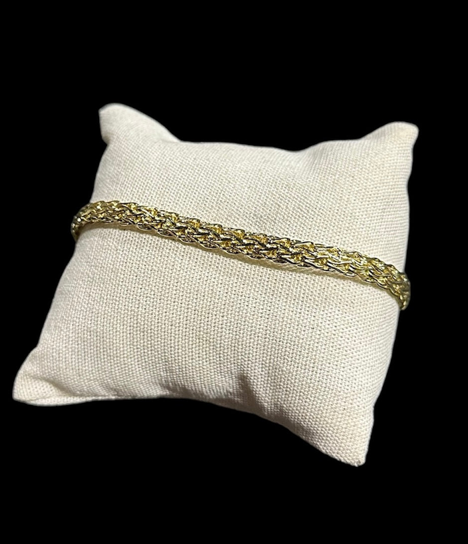 Pulsera Trenzada Oro Laminado 4 mm