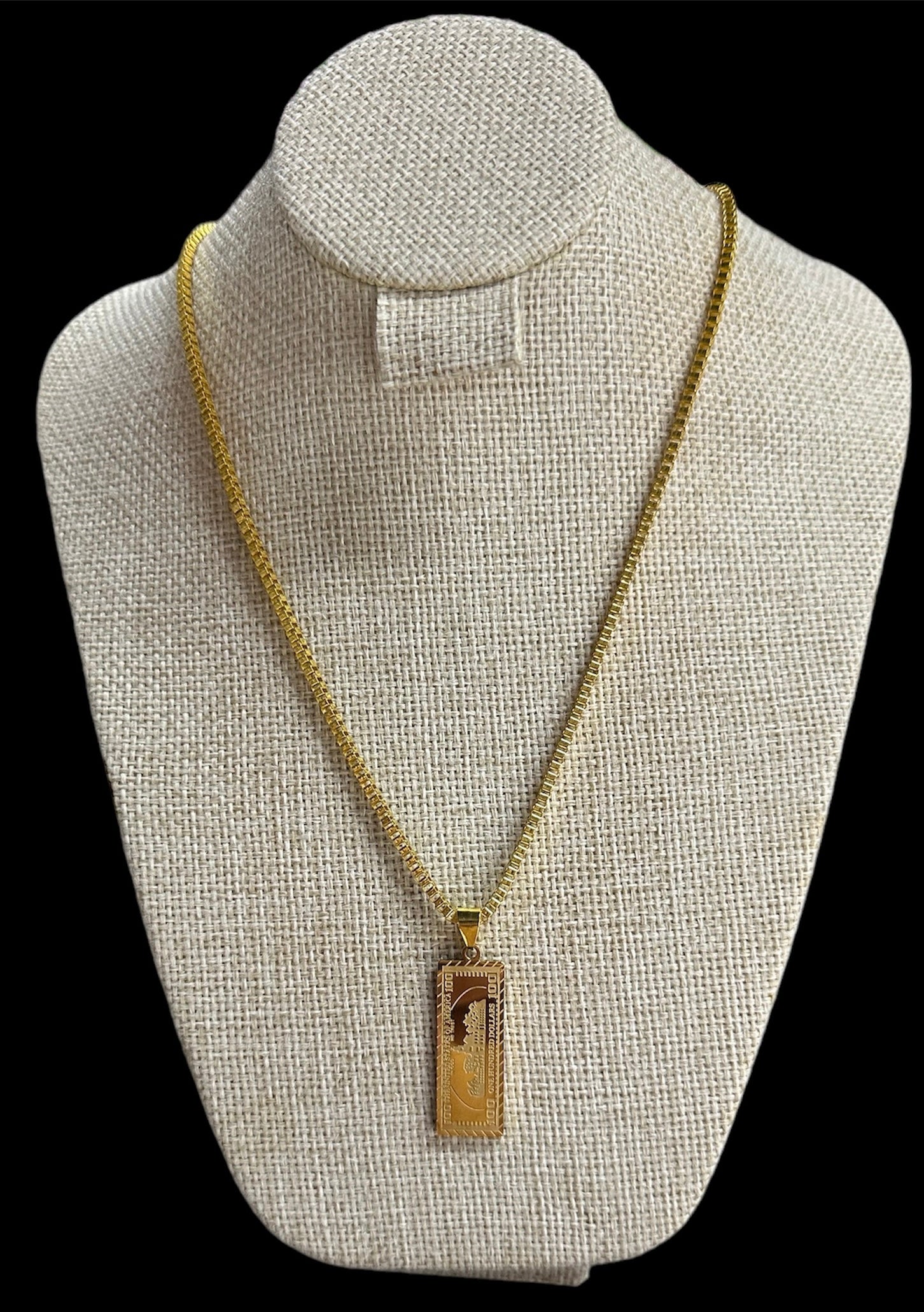 Cadena Dorada con Dije Billete 100 Dls