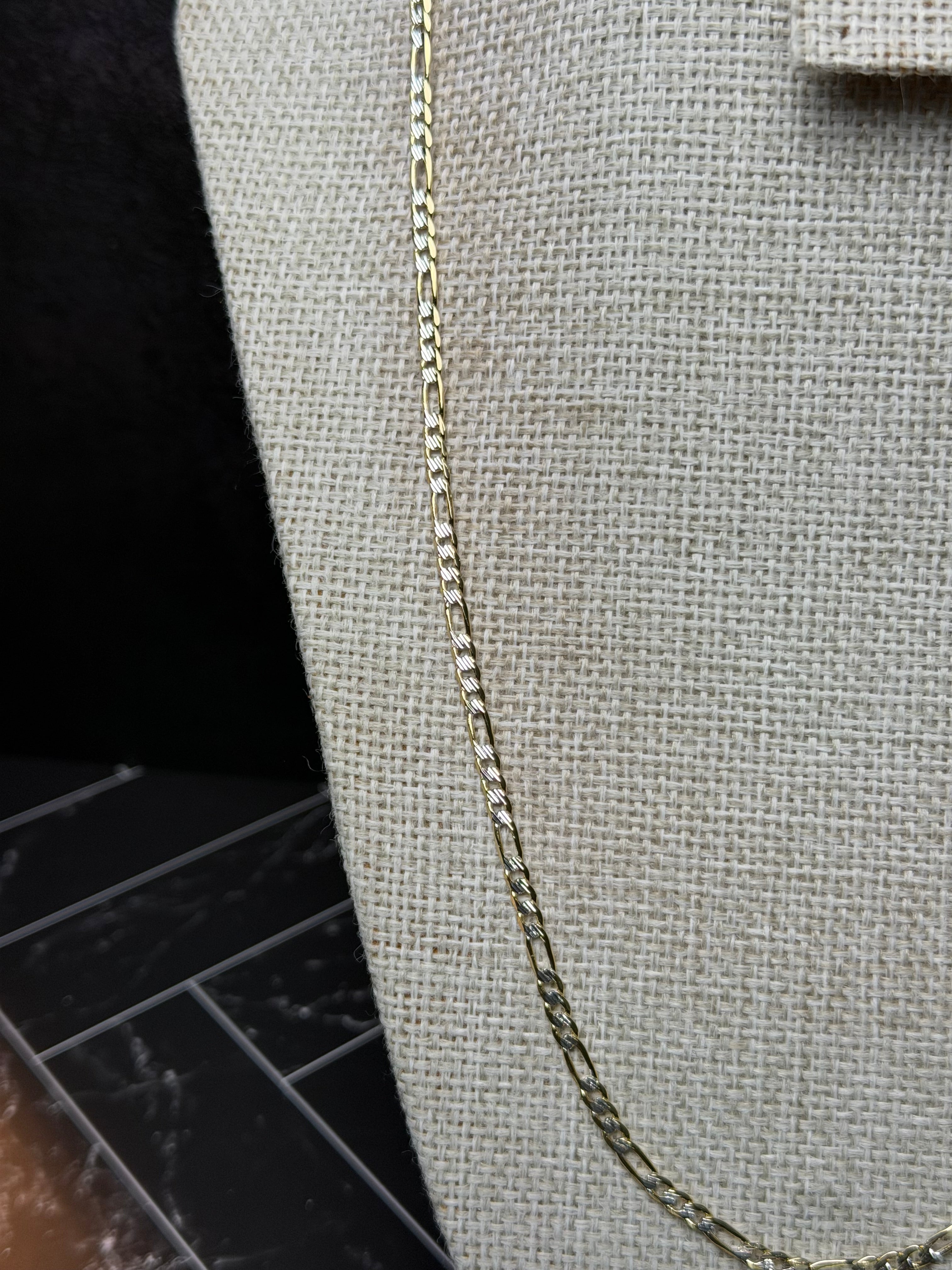 Cadena Crtr Combinada 3 mm Oro Laminado 18 K