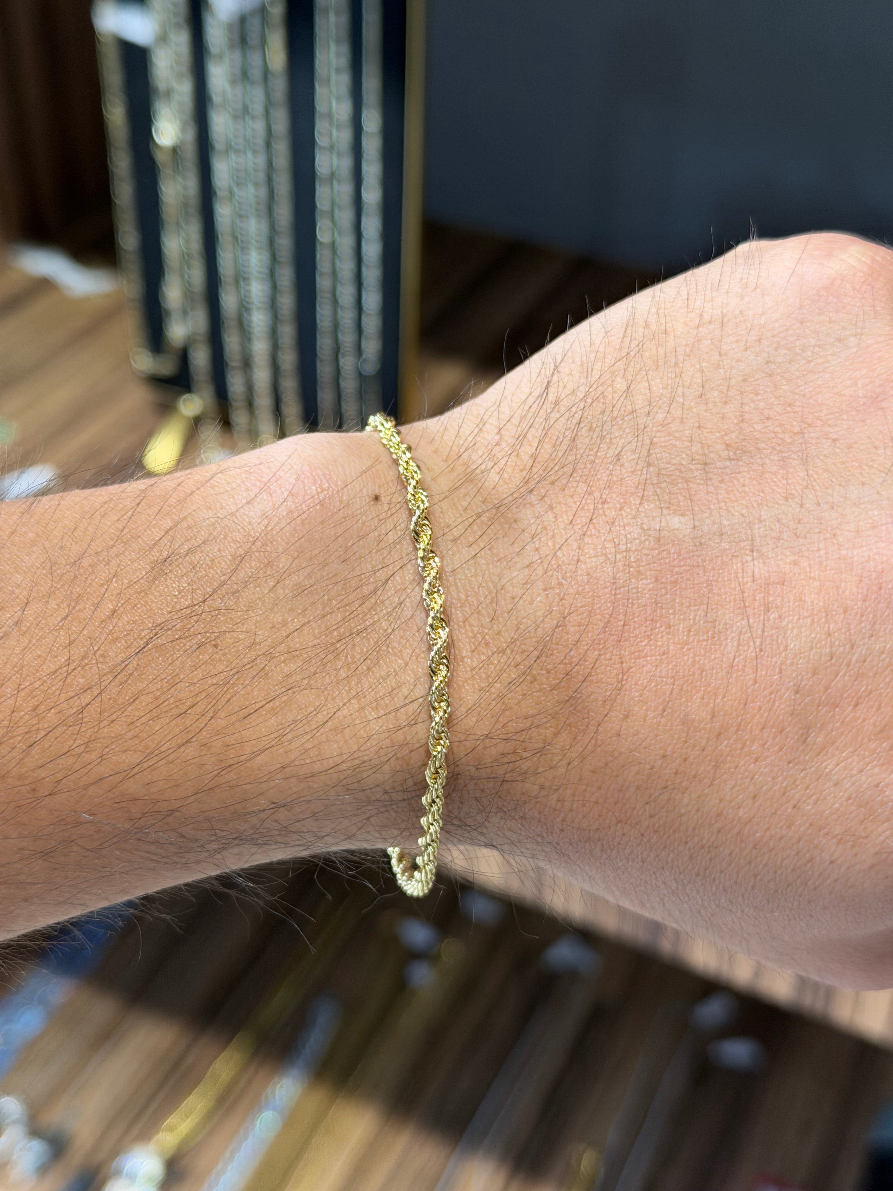 Pulsera Torzal 3 mm Oro Laminado 18 K