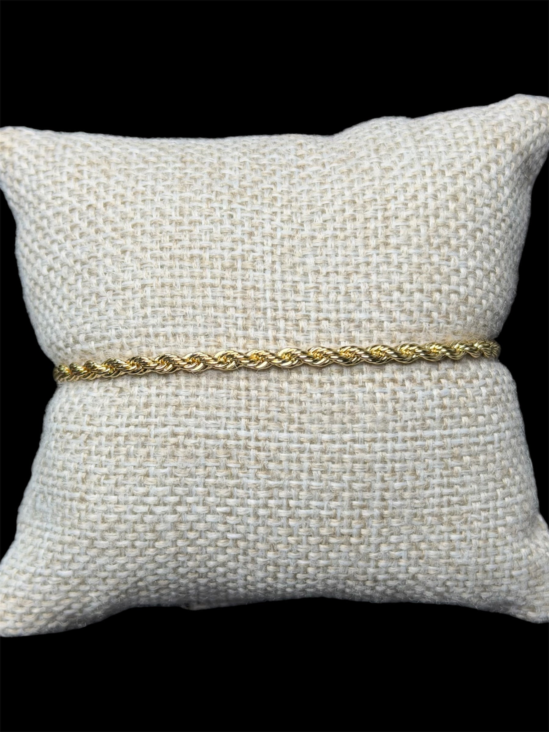 Pulsera Torzal 3 mm Oro Laminado 18 K