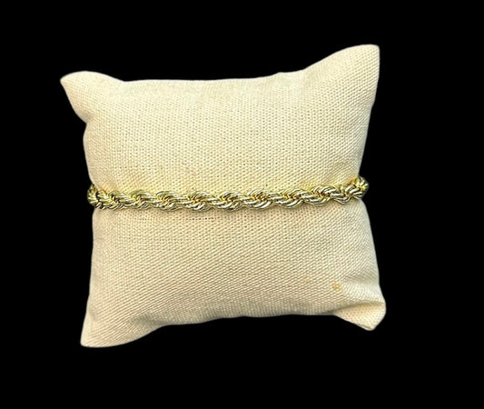 Pulsera Torzal 4 mm Oro Laminado 18 K