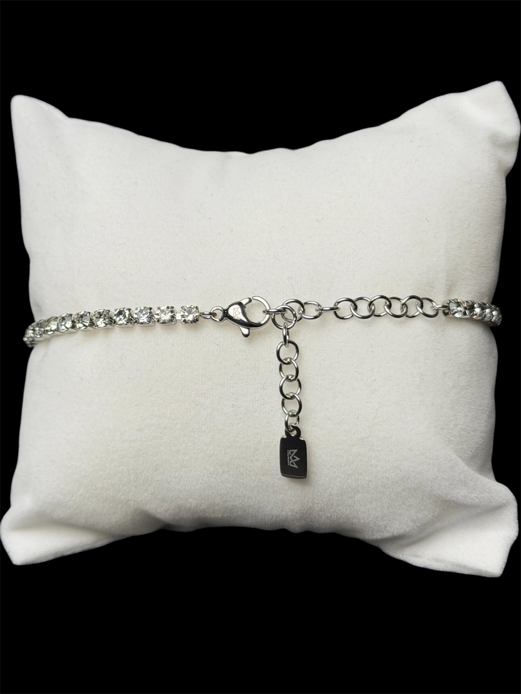 Pulsera Tenis Plata 3 mm Acero Inoxidable