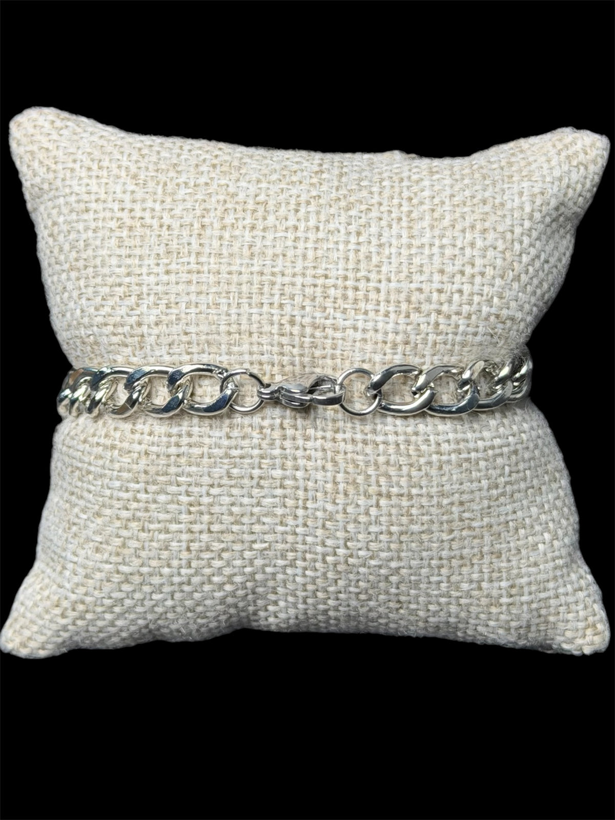 Pulsera Cubana Plata 7 mm Acero Inoxidable