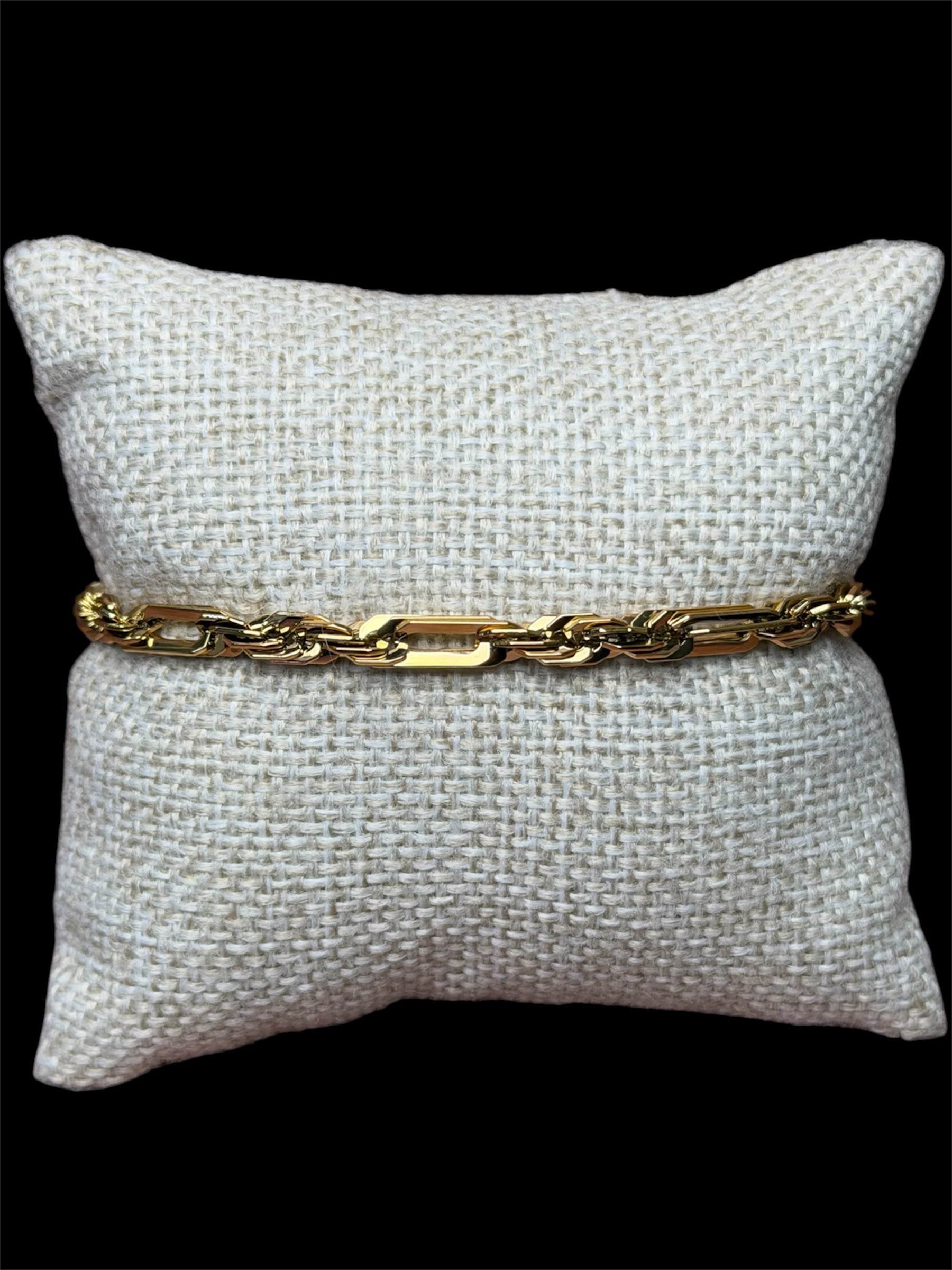 Pulsera Figaro 5 mm Oro Laminado Premium