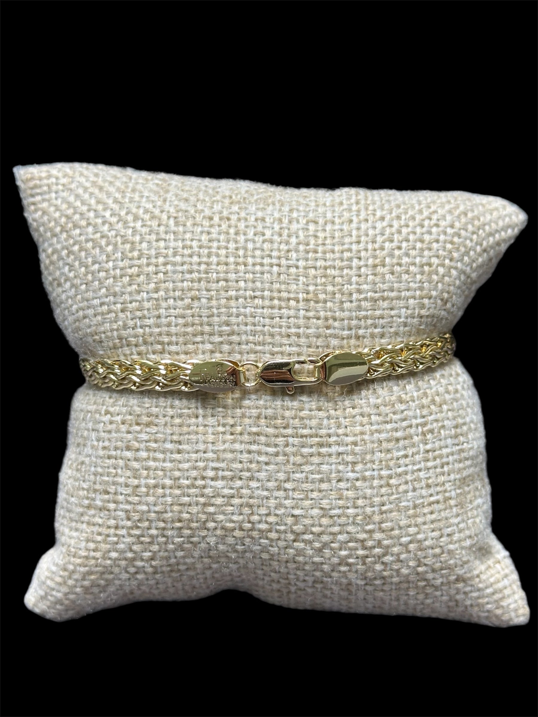 Pulsera Trenzada Oro Laminado 4 mm