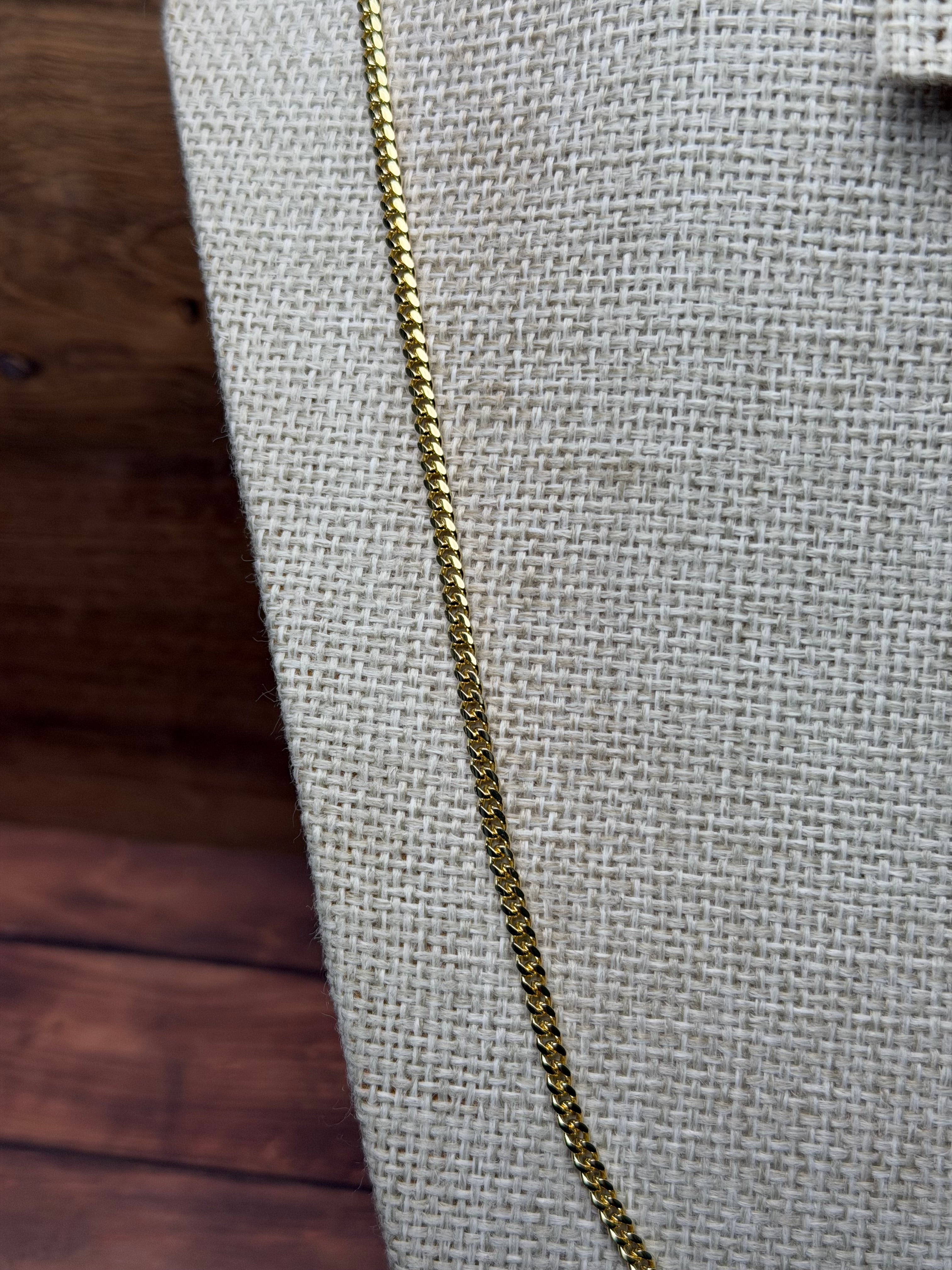 Cadena Cubana Dorada 3 mm Oro Laminado 18 K