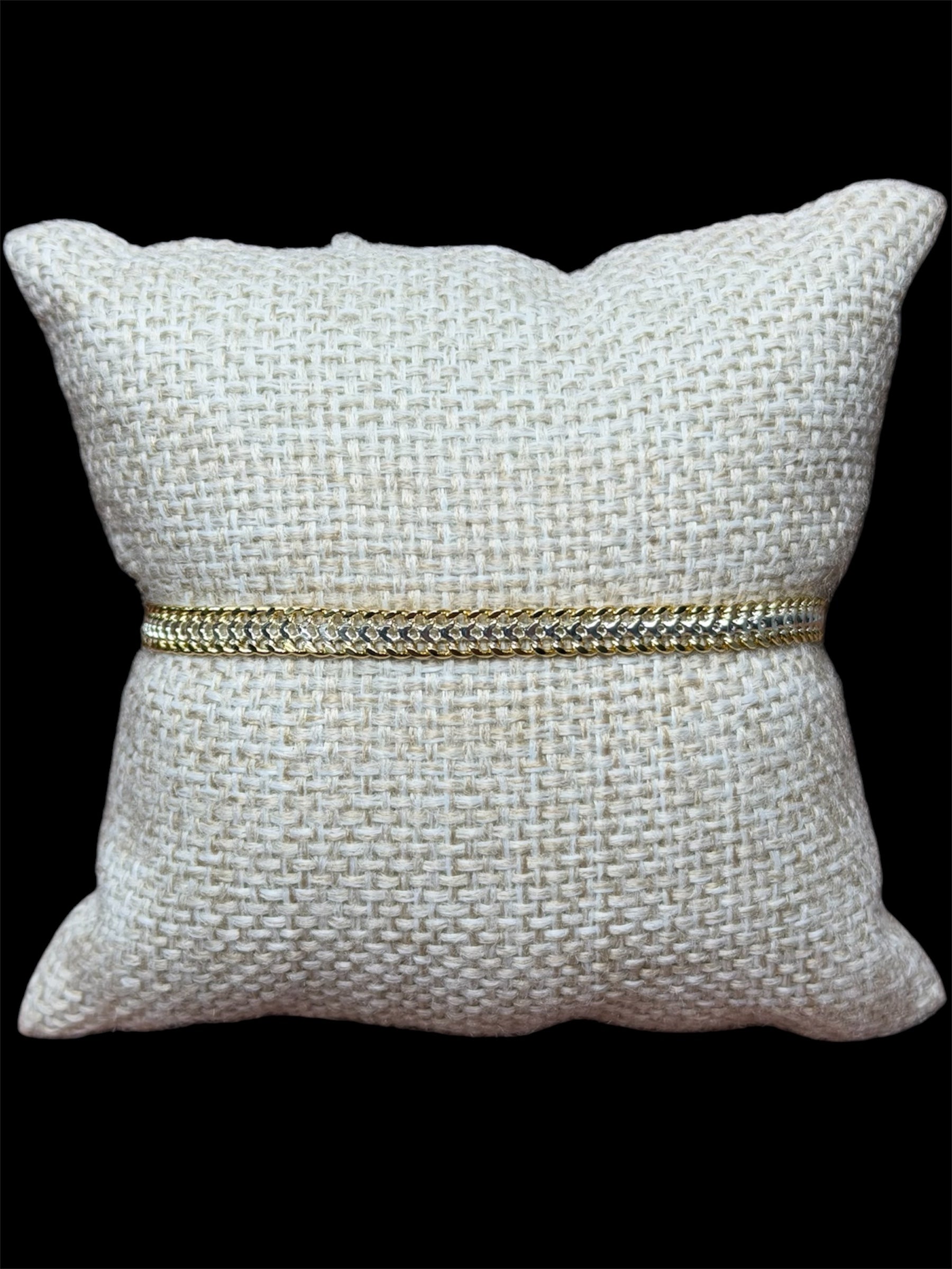 Pulsera Petatillo Combinada 4.7 mm Oro Laminado 18 K