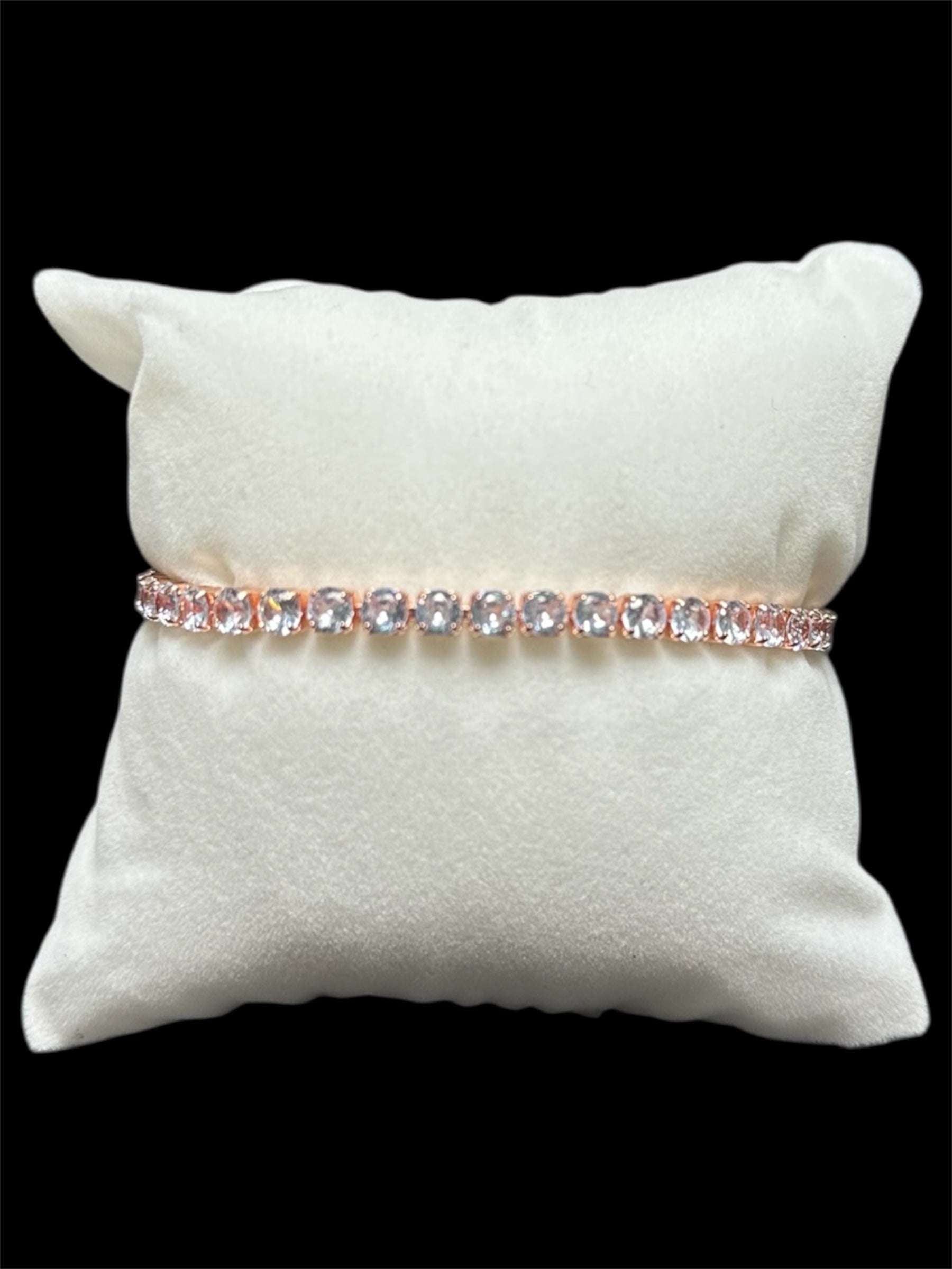 Pulsera Tenis 3 mm Rosa Plata