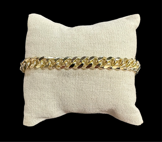 Pulsera Cubana Oro Laminado 8 mm