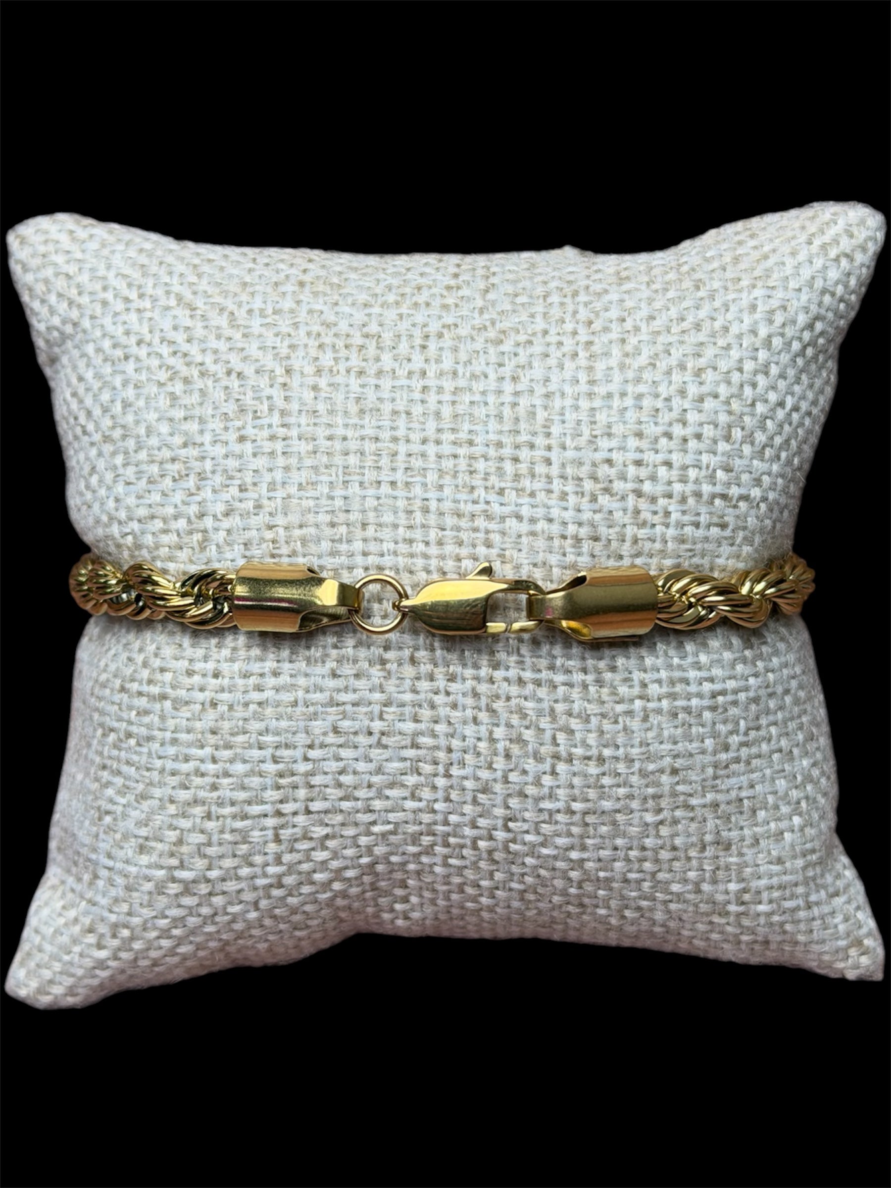 Pulsera Torzal Dorada 6 mm Acero Inoxidable