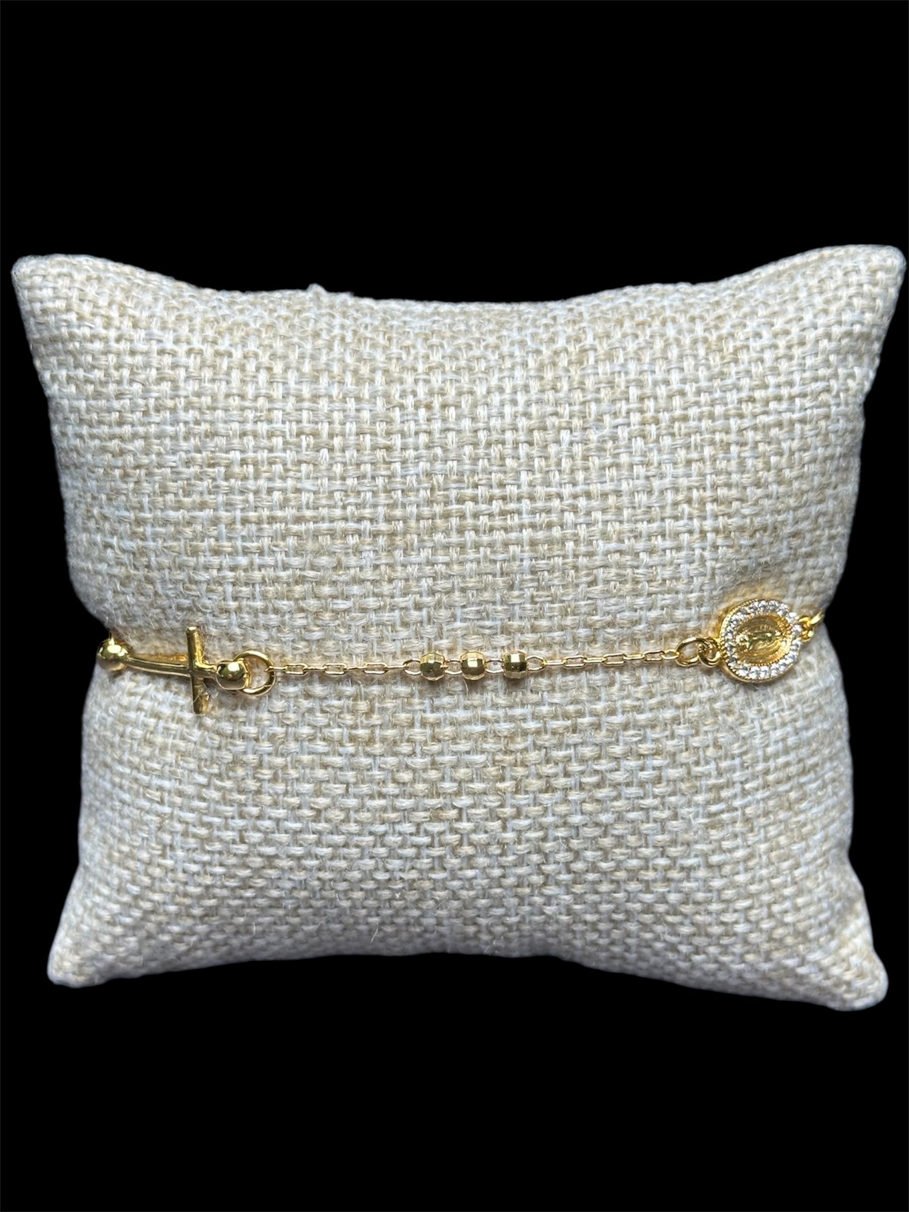 Pulsera Rosario Oro Laminado 18 K