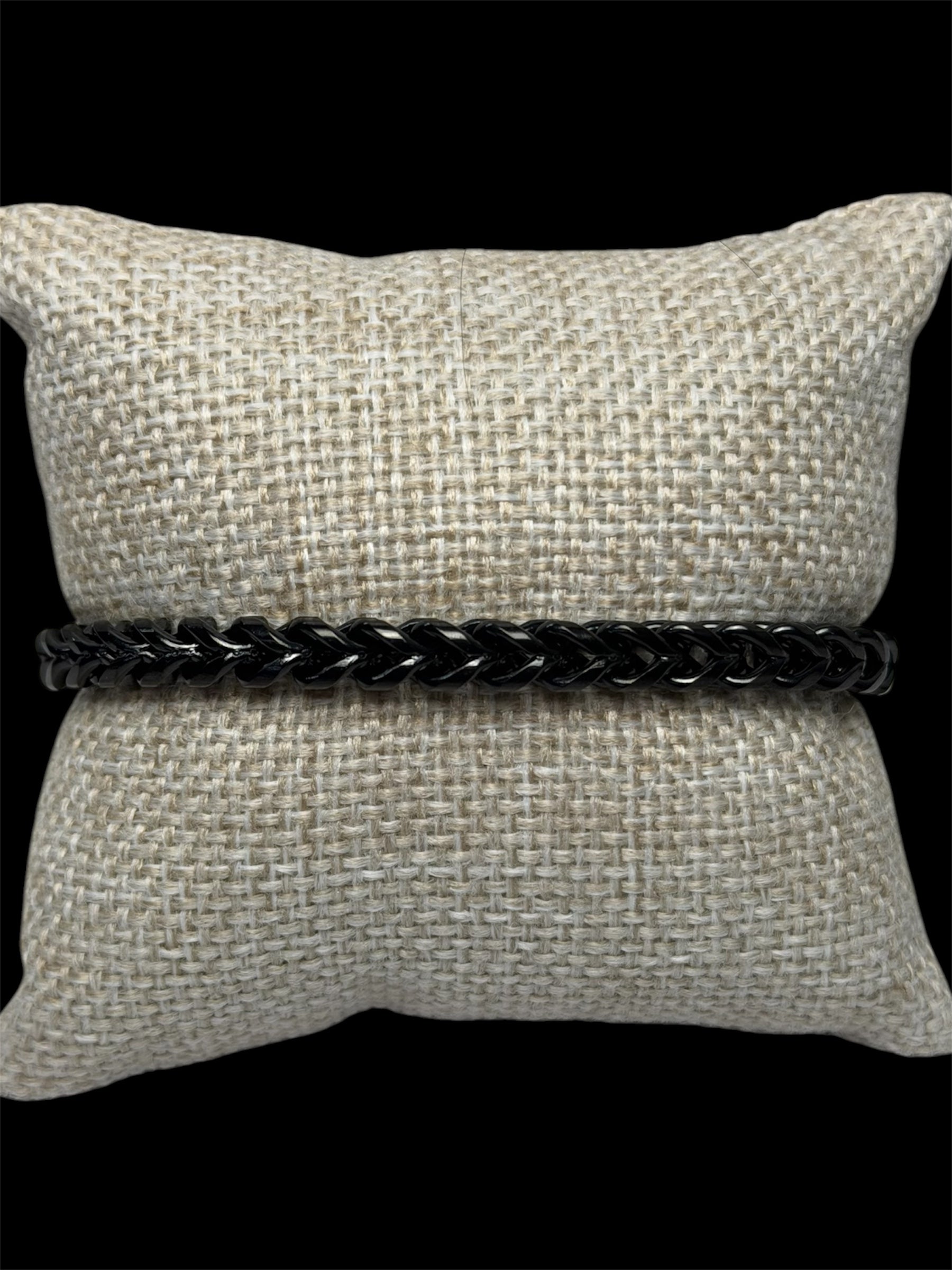 Pulsera Negra Tipo Torzal 5 mm
