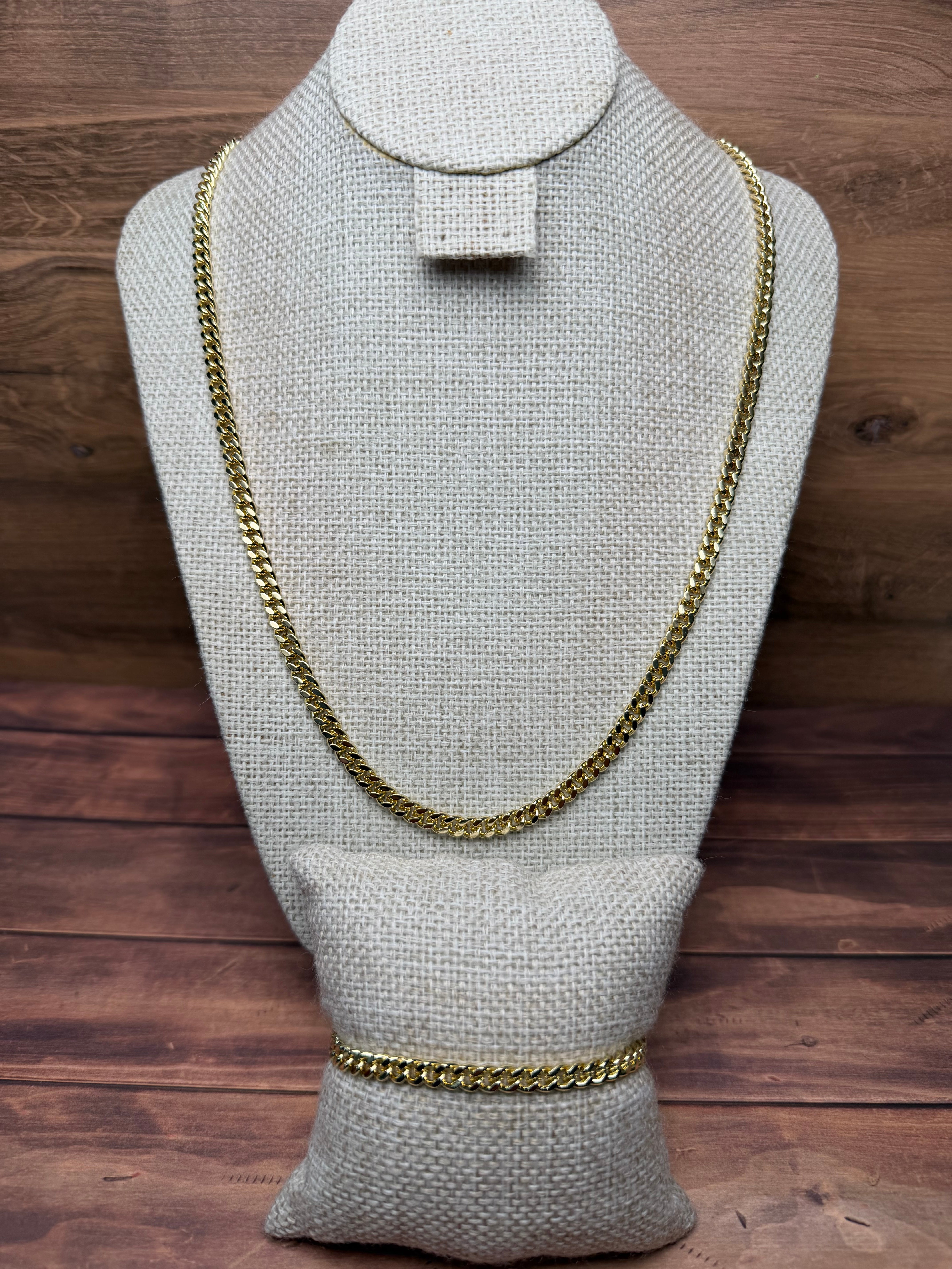 Set Cubano 5.2 mm Oro Laminado 18 K