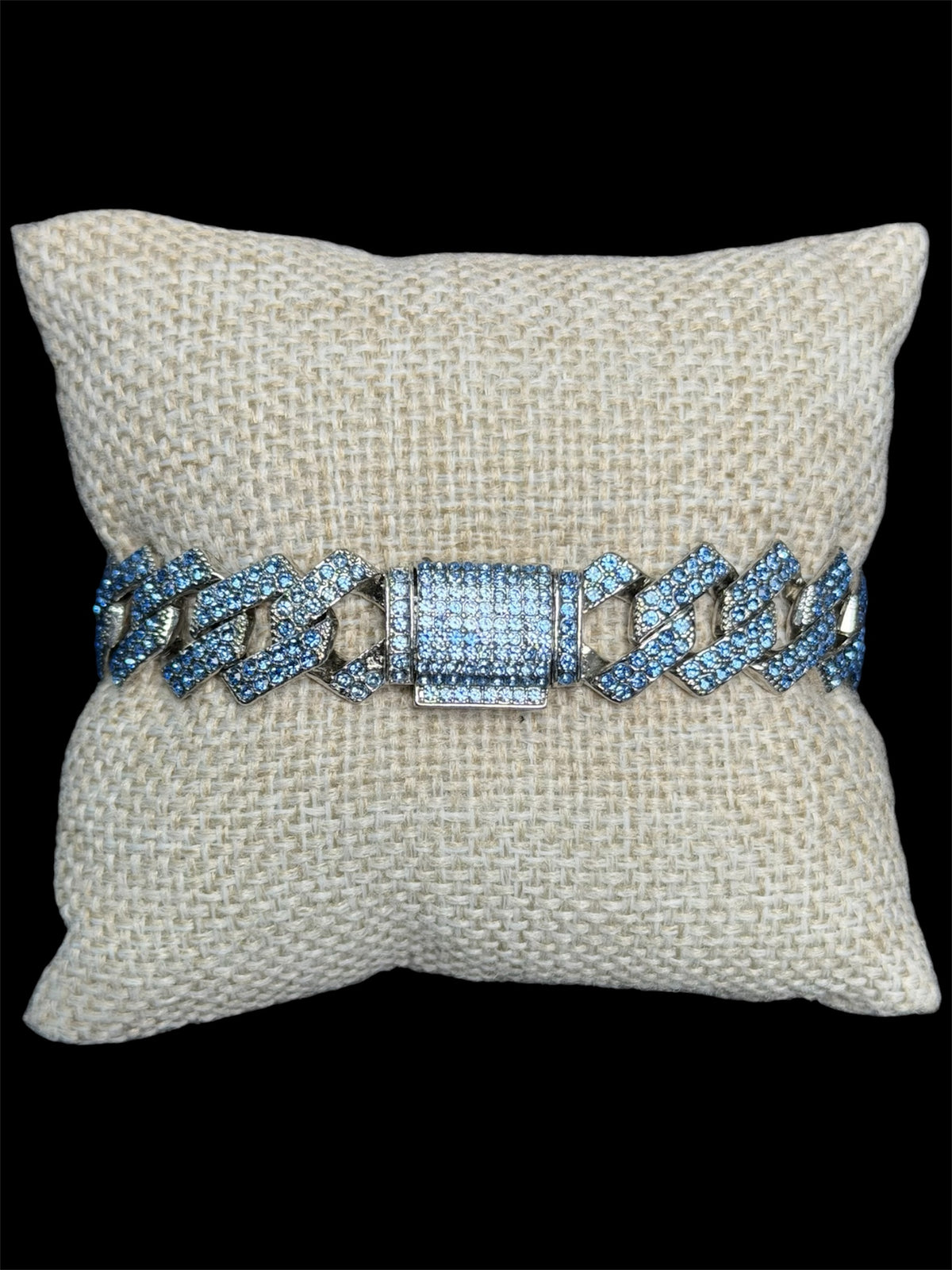 Pulsera Rombo Broche de Caja Diamante Azul