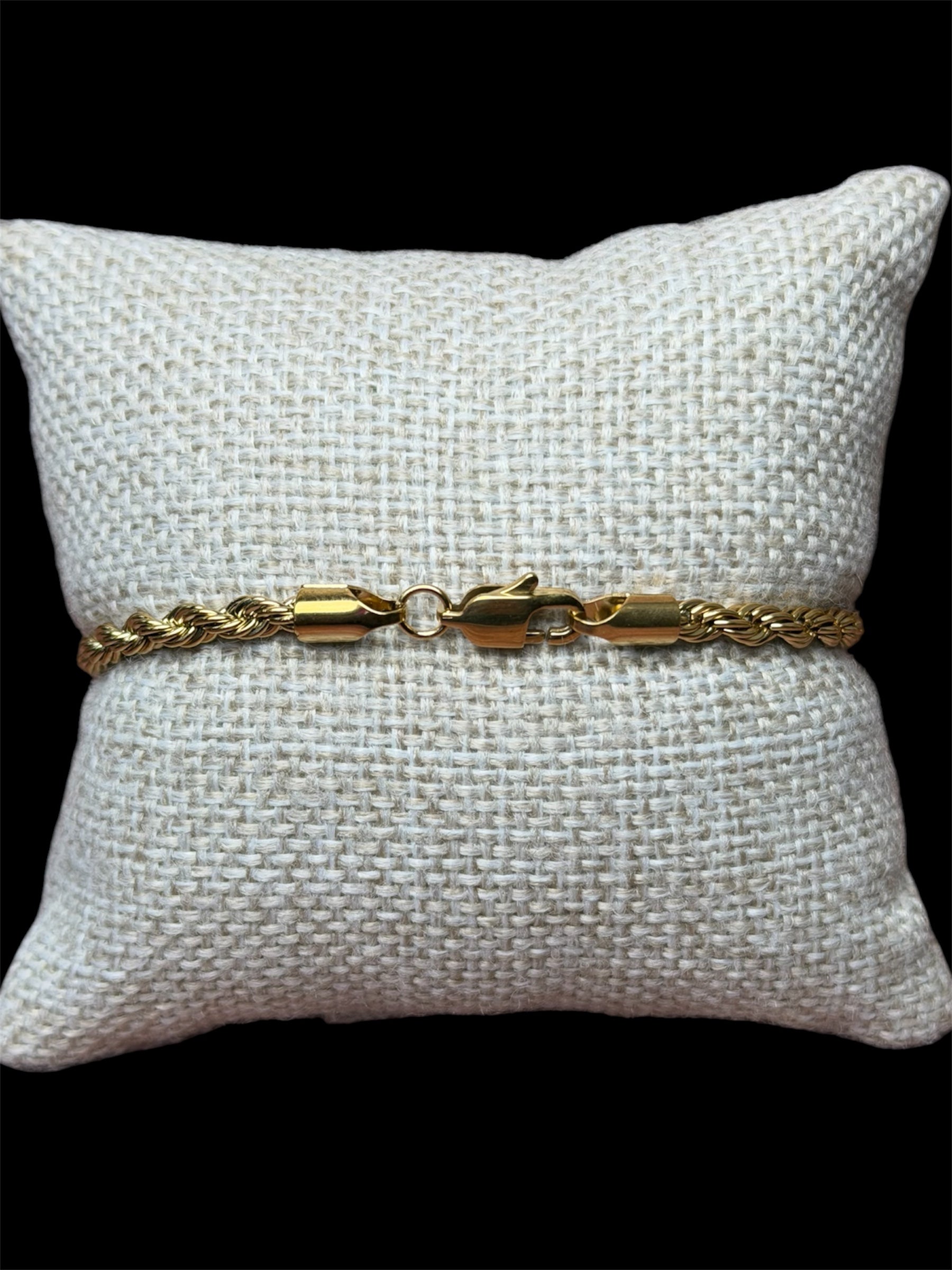 Pulsera Torzal Dorada 4 mm Acero Inoxidable