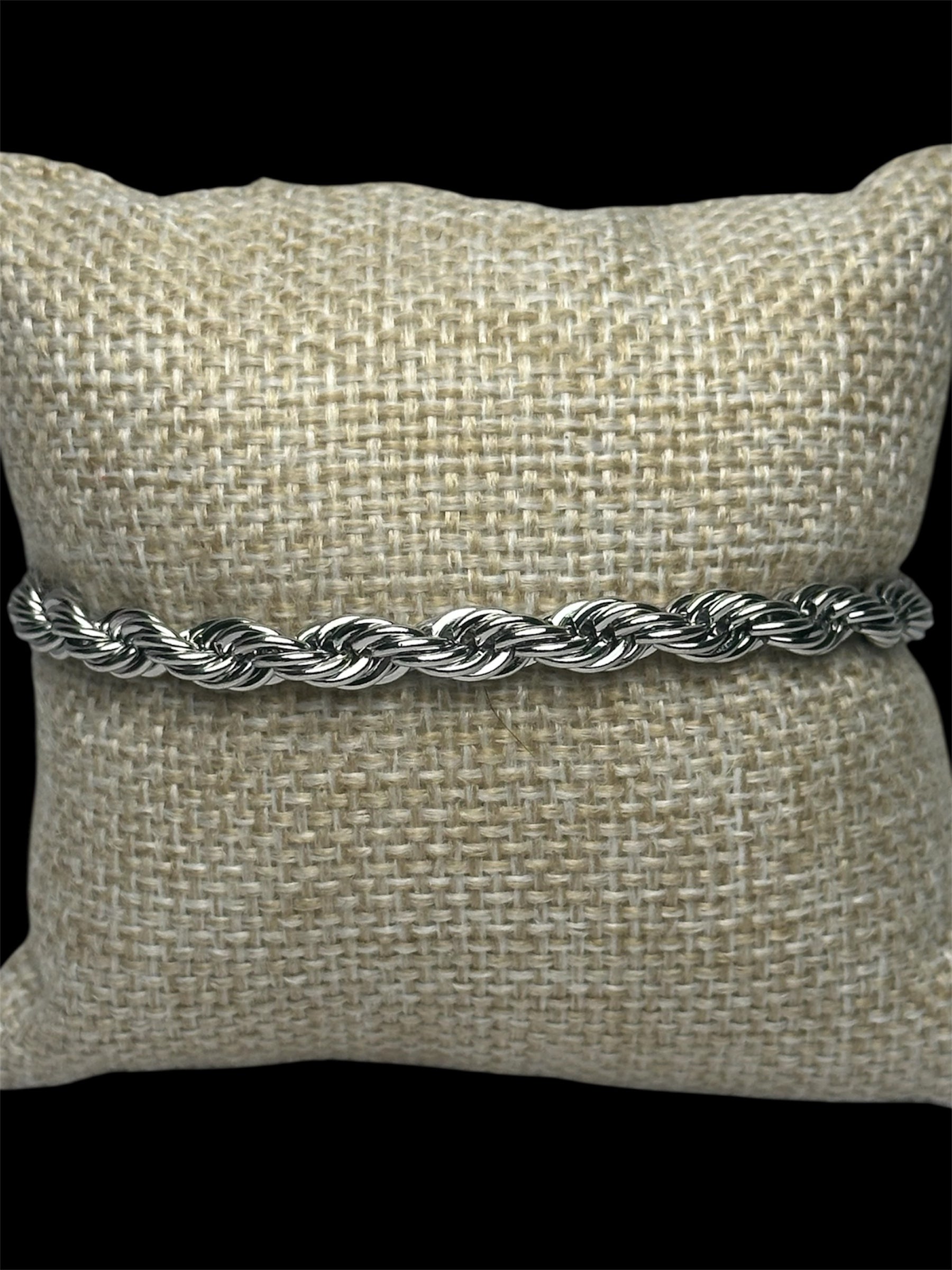 Pulsera Torzal Plata 6 mm