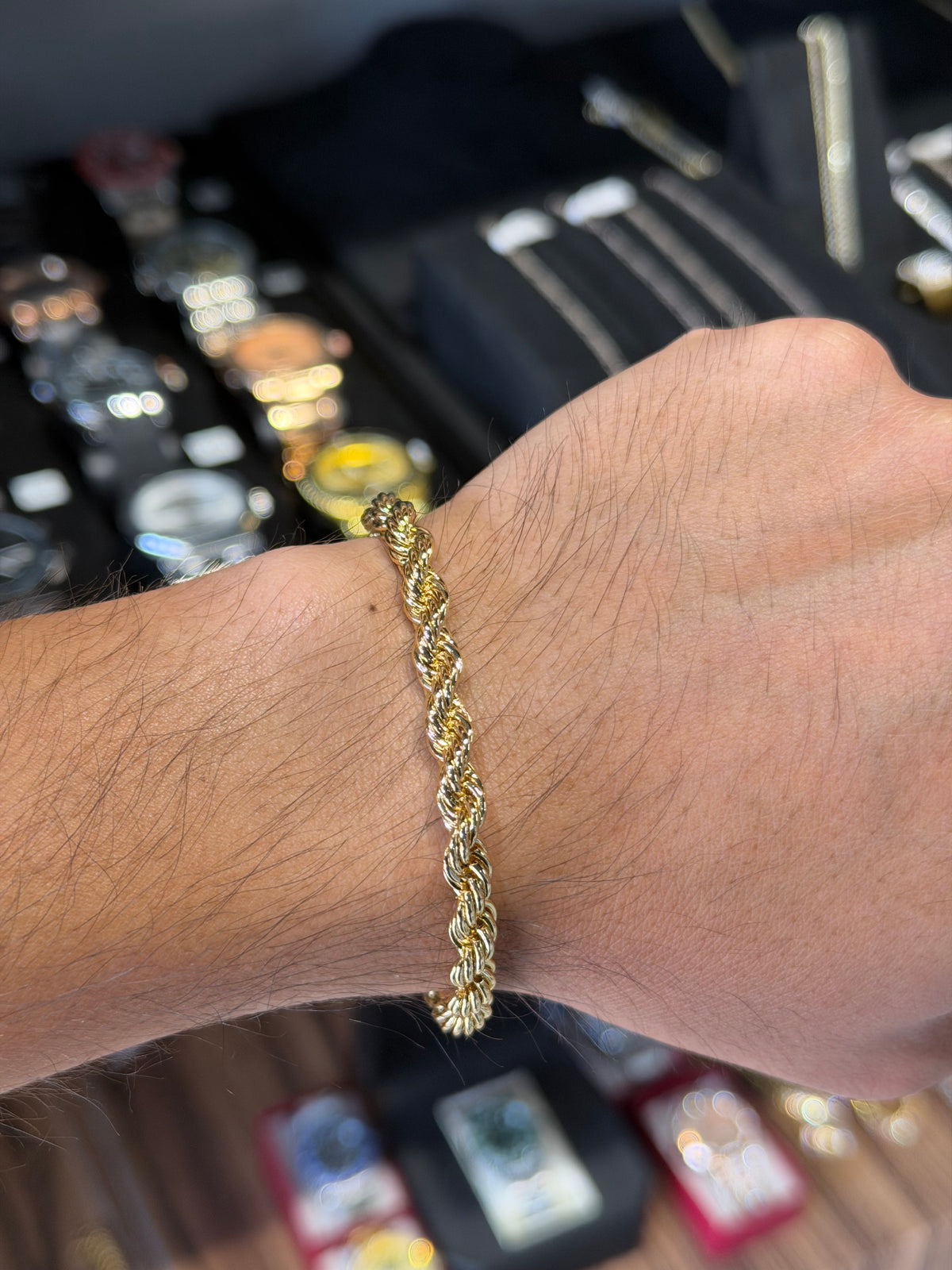 Pulsera Torzal 6 mm Oro Laminado 18 K