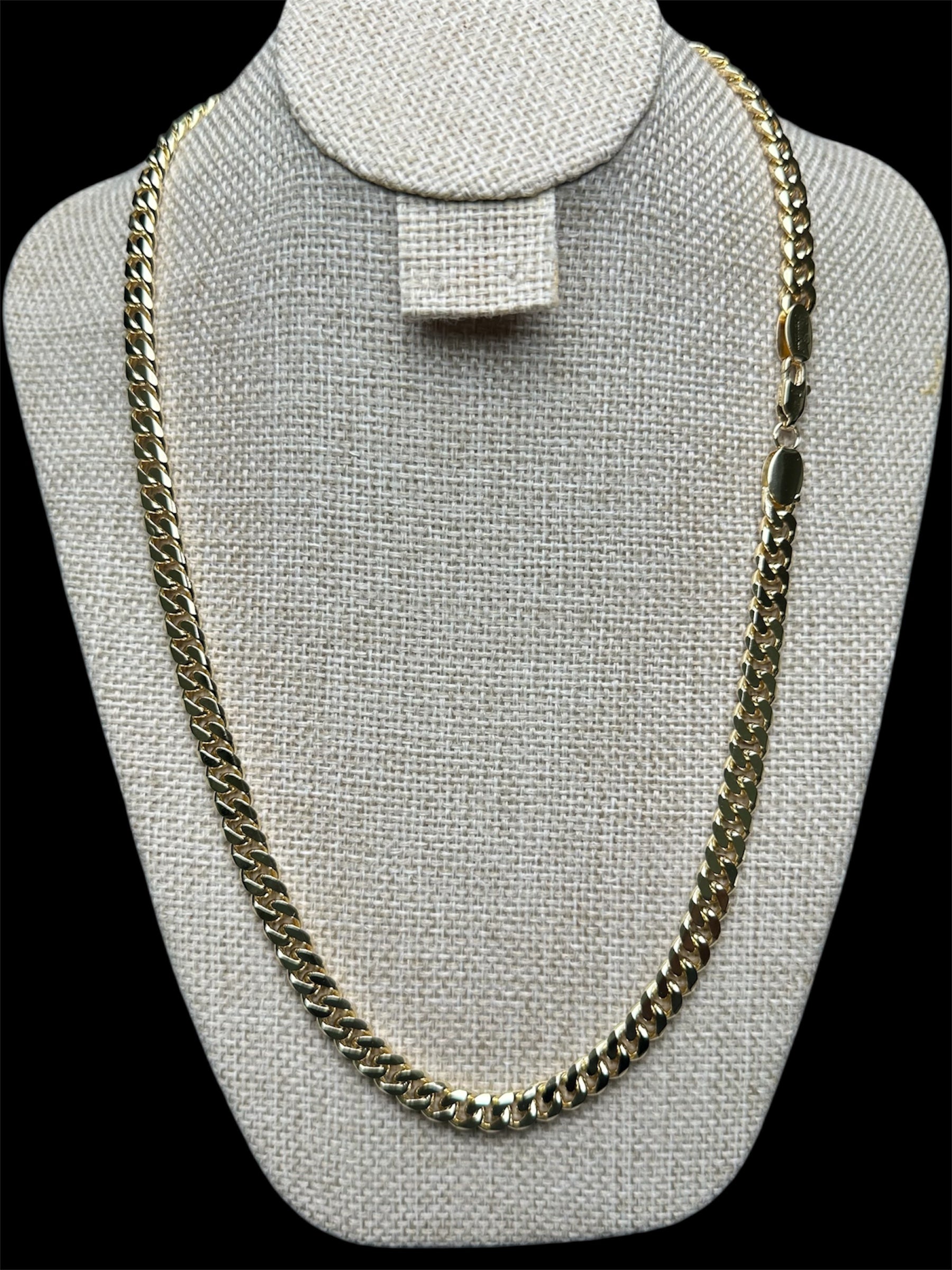 Cadena Cubana 7 mm Oro Laminado 18 K