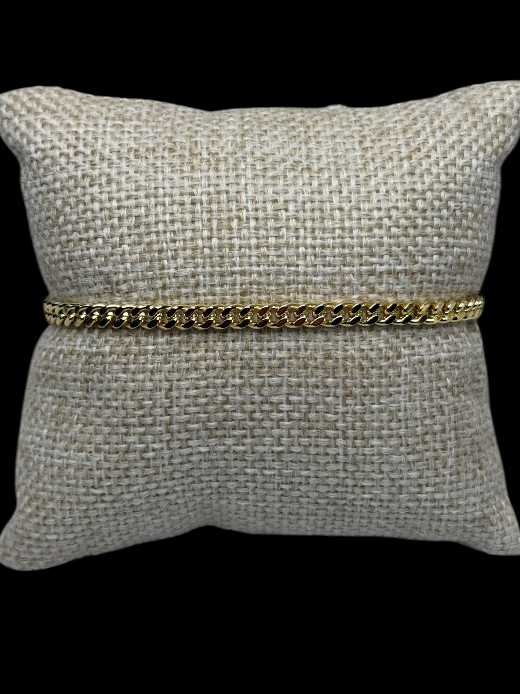Pulsera Cubana 4 mm Oro Laminado 18 K