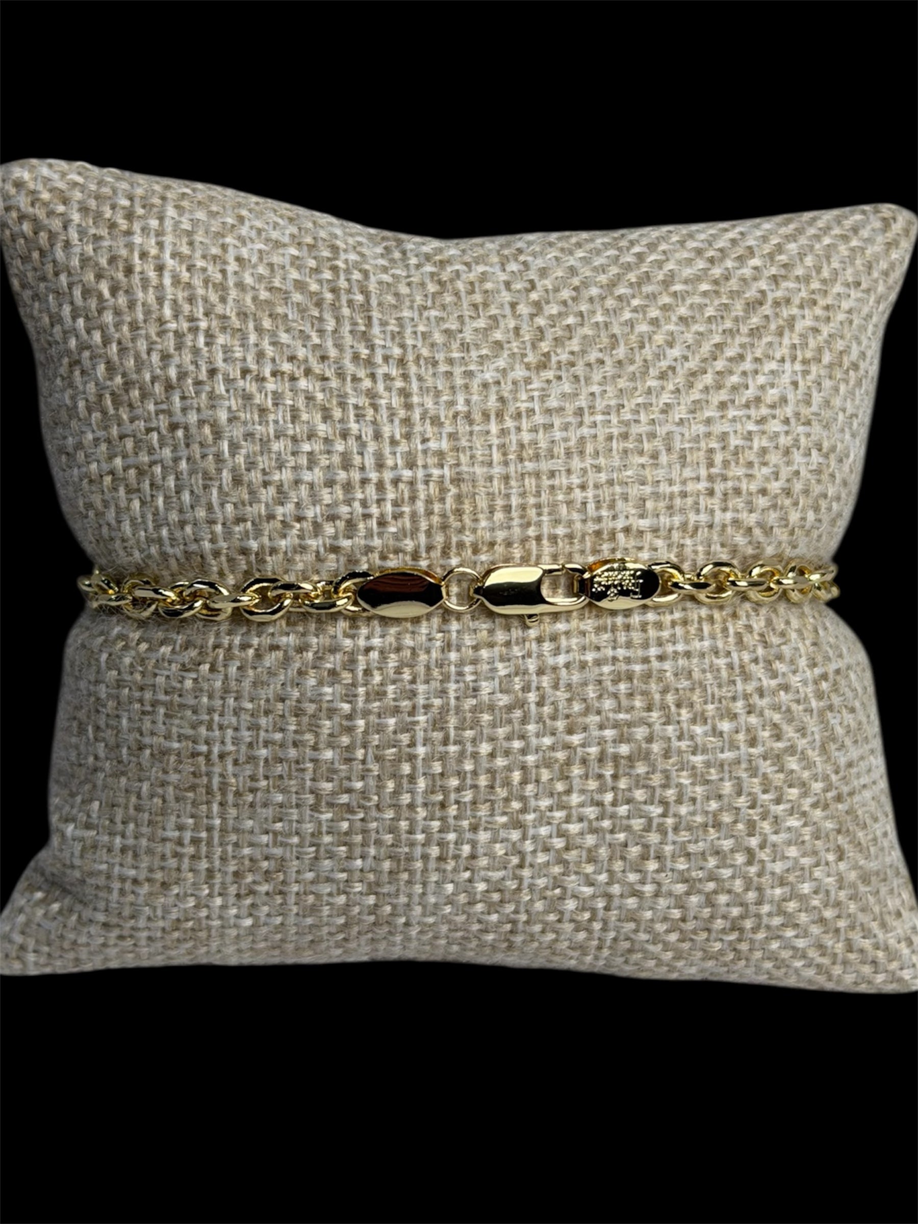 Pulsera Eslabones 3 mm Oro Laminado 18 K