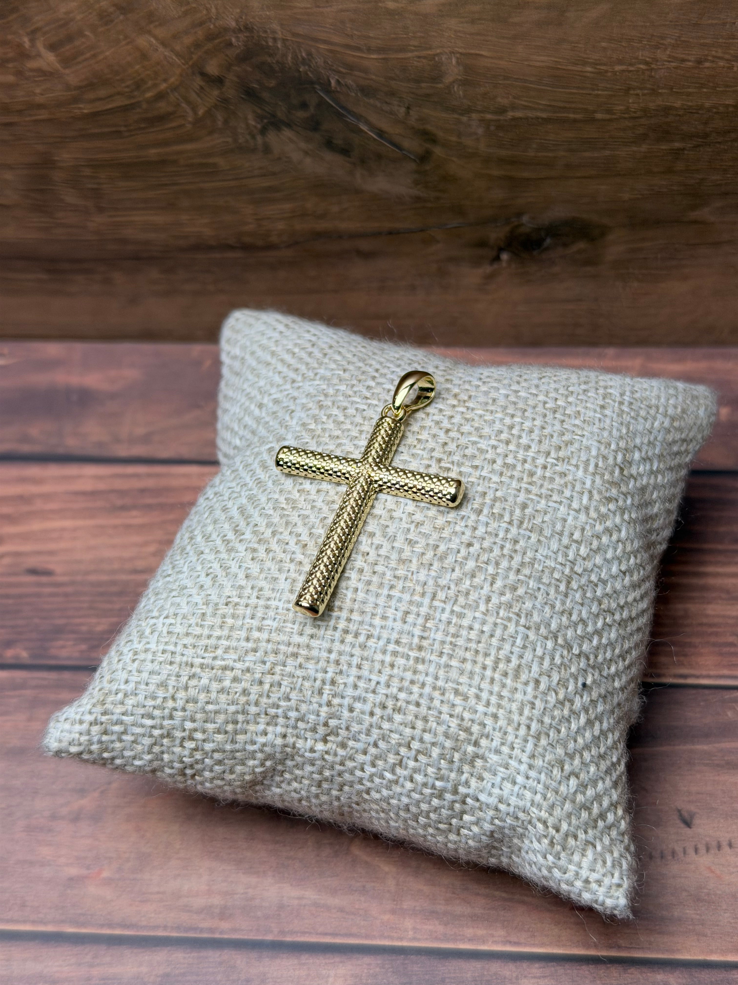 Dije Cruz 4 cm Oro Laminado 18 K