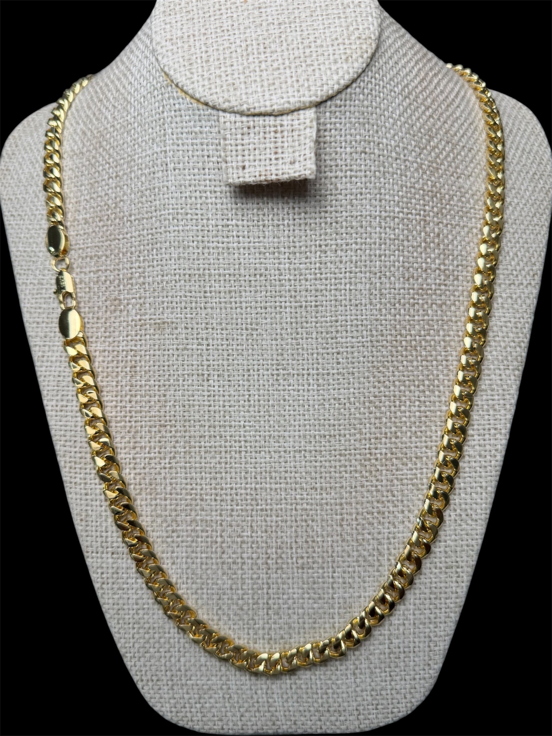 Cadena Cubana 7.5 mm Oro Laminado 18 K