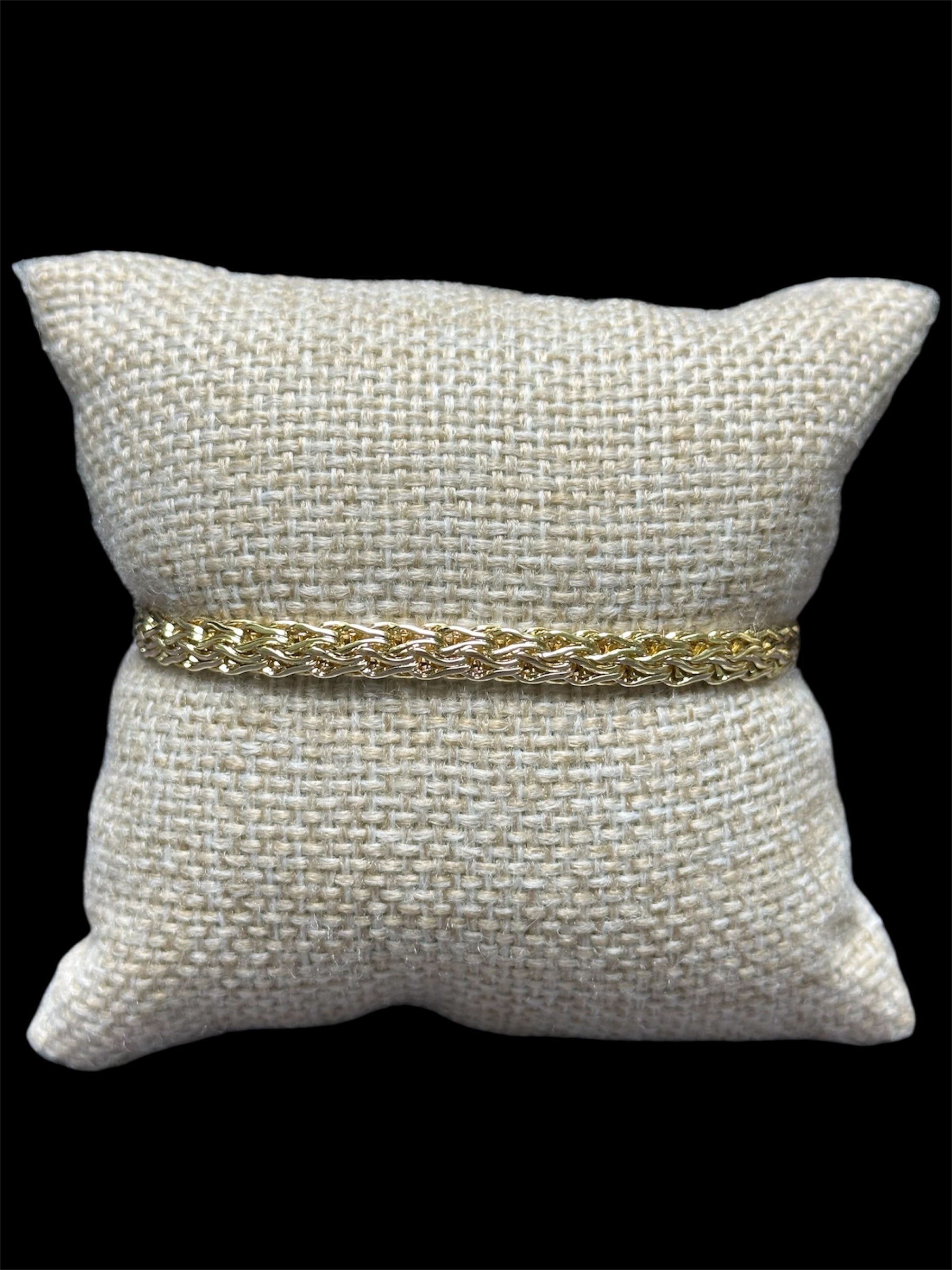 Pulsera Trenzada Oro Laminado 4 mm