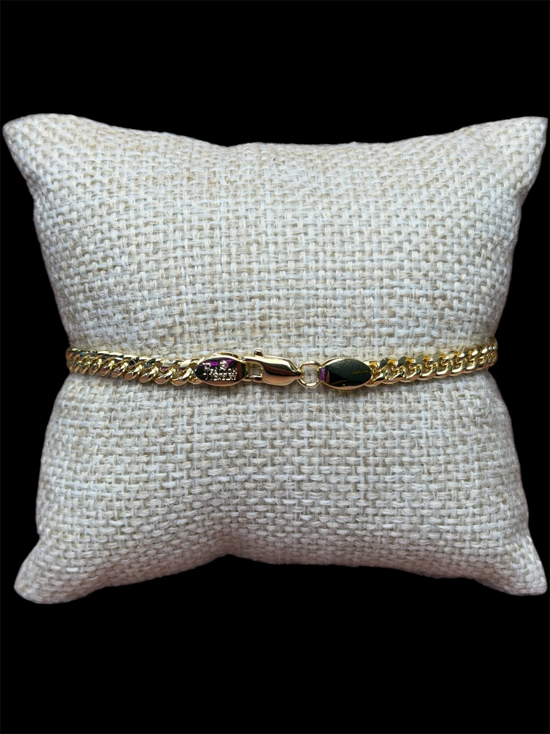 Pulsera Cubana 4.3 mm Oro Laminado 18 K