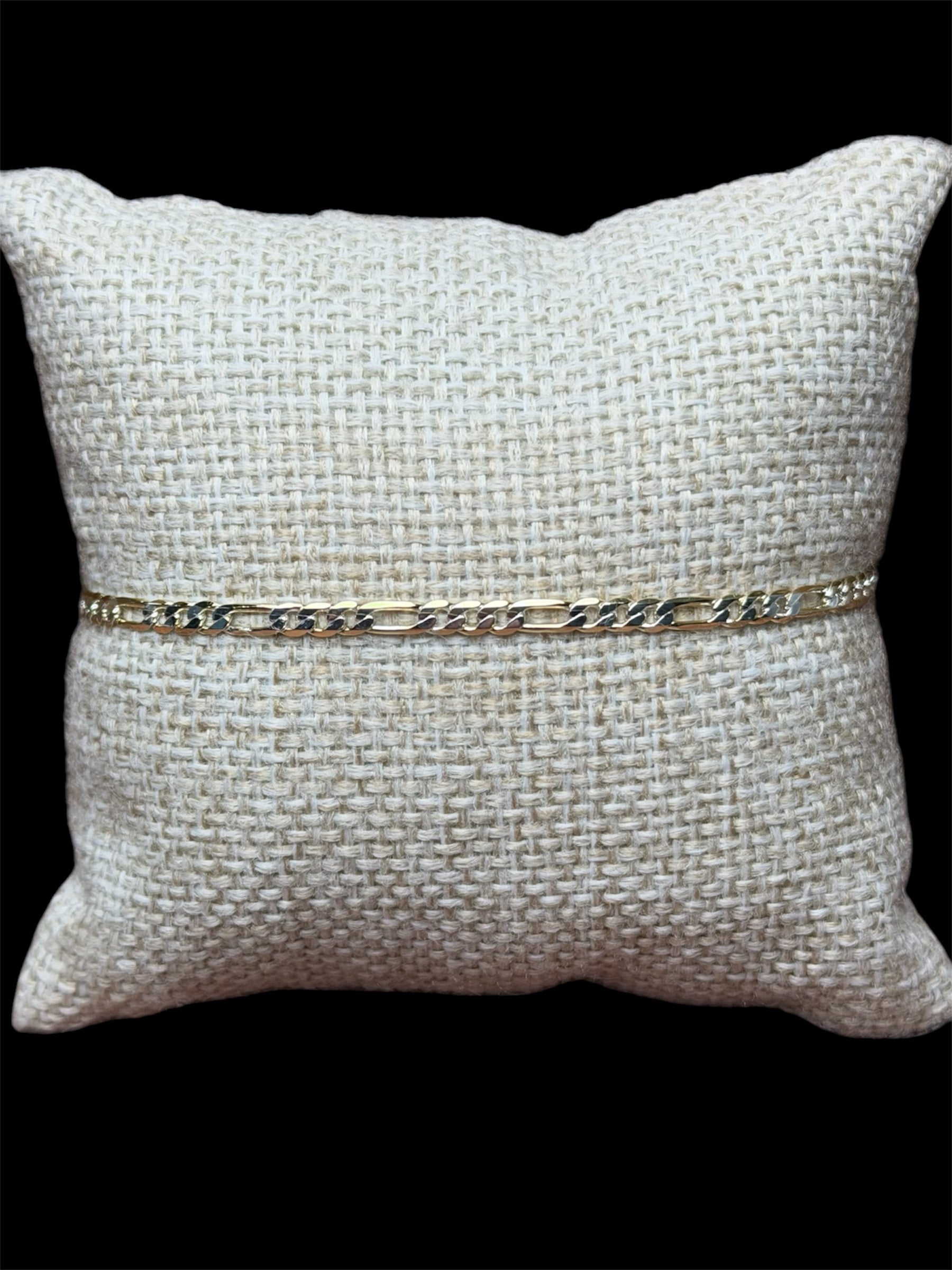 Pulsera Crtr Combinada Plana 2 mm Oro Laminado 18 K