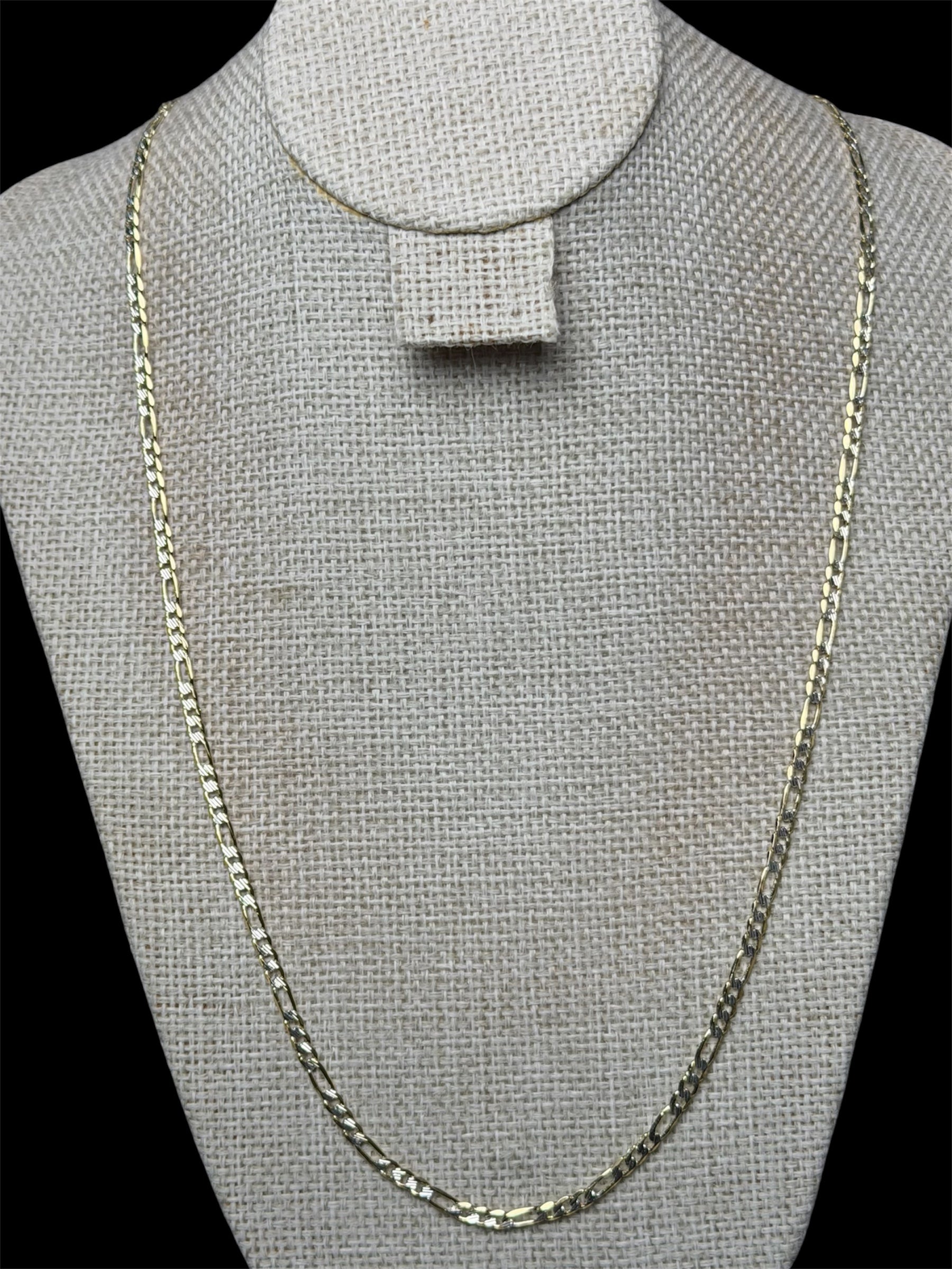 Cadena Crtr Combinada 3 mm Oro Laminado 18 K