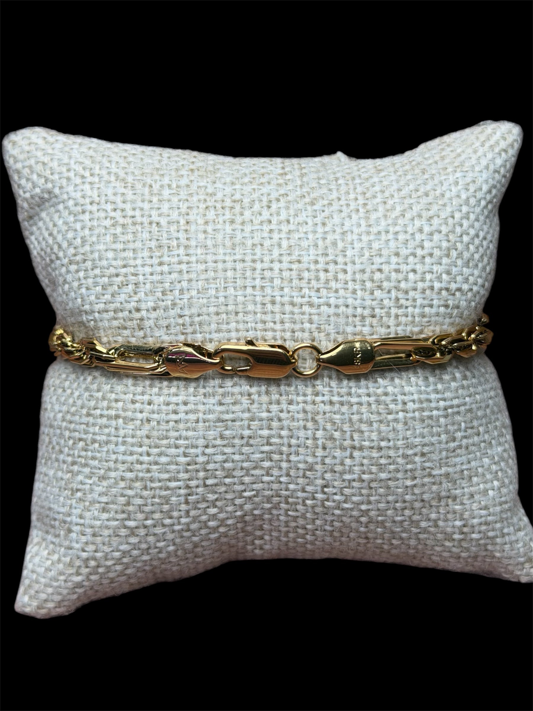 Pulsera Figaro 5 mm Oro Laminado Premium
