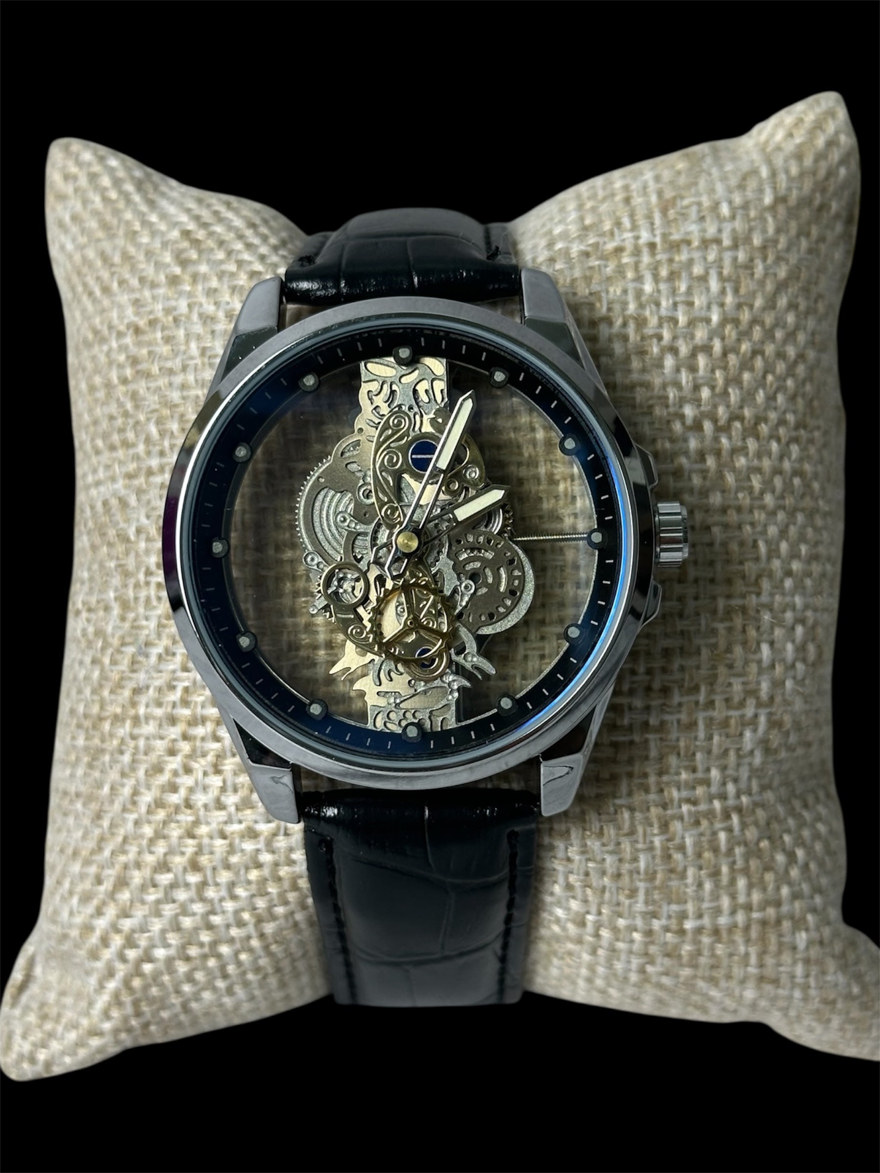 Reloj Piel Negro Transparente