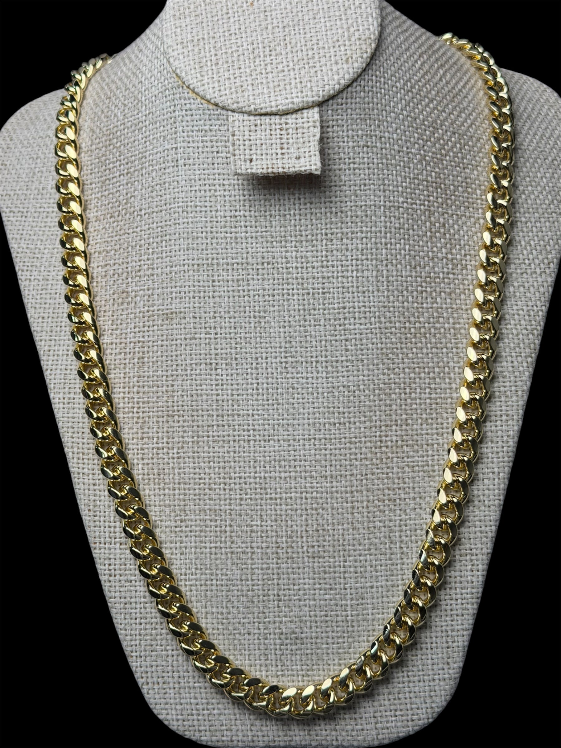 Cadena Cubana 9 mm Oro Laminado 18 K