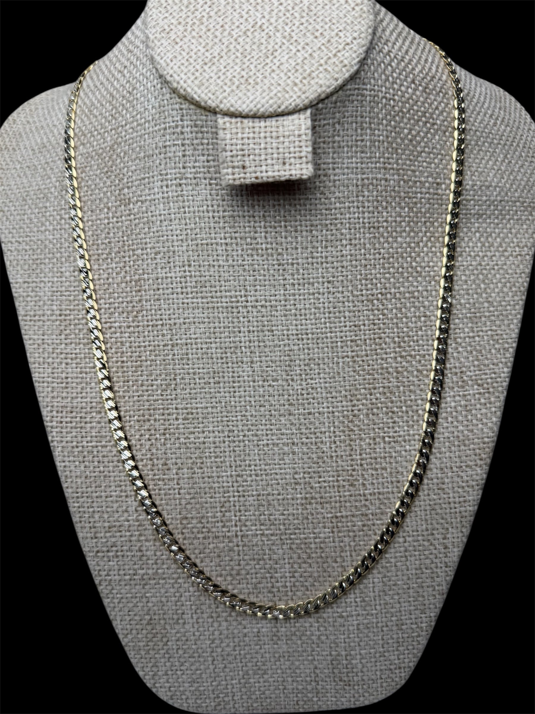 Cadena Barbada Combinada 4 mm Oro Laminado 18 K