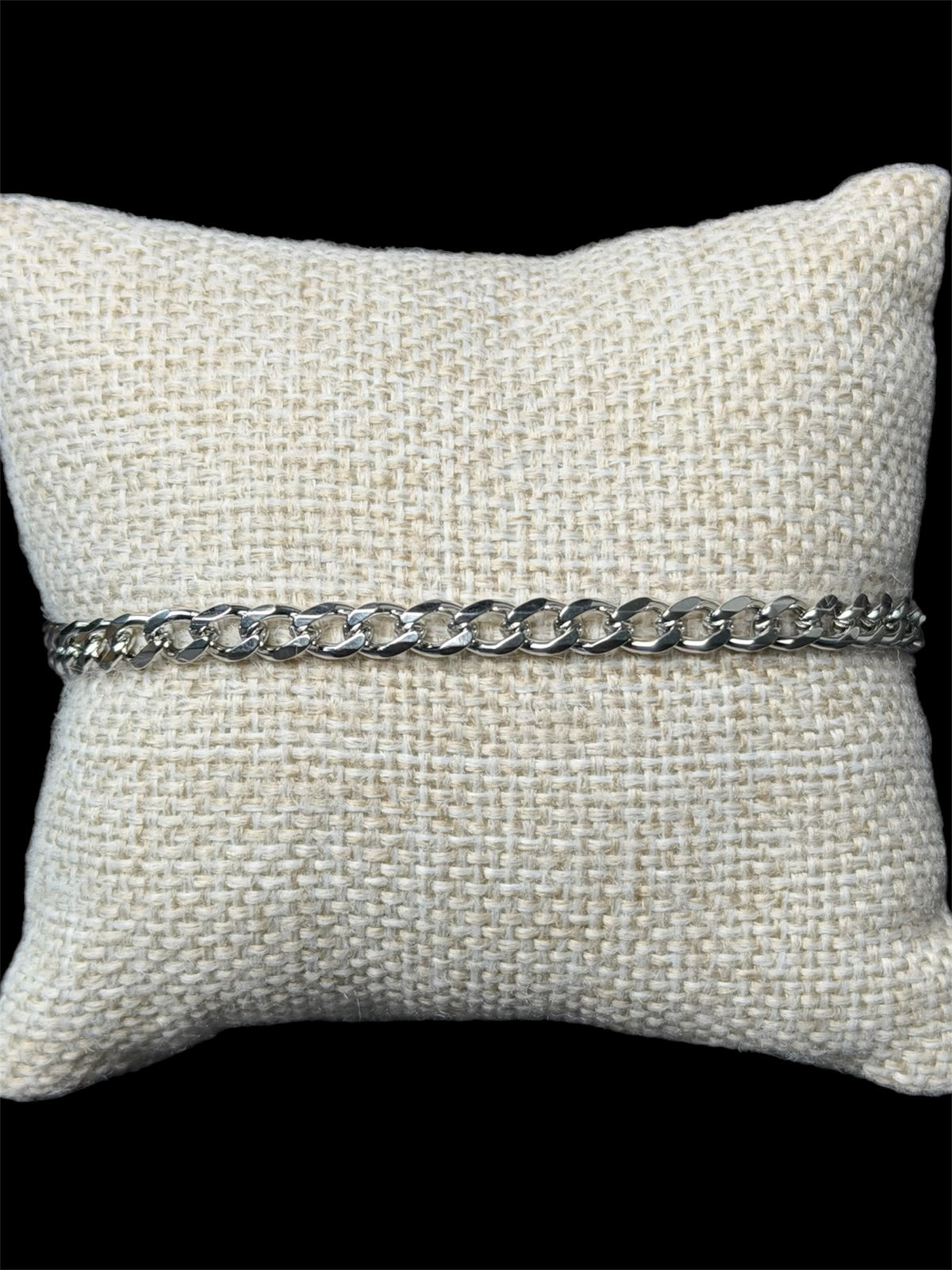 Pulsera Cubana Plata 5 mm Acero Inoxidable