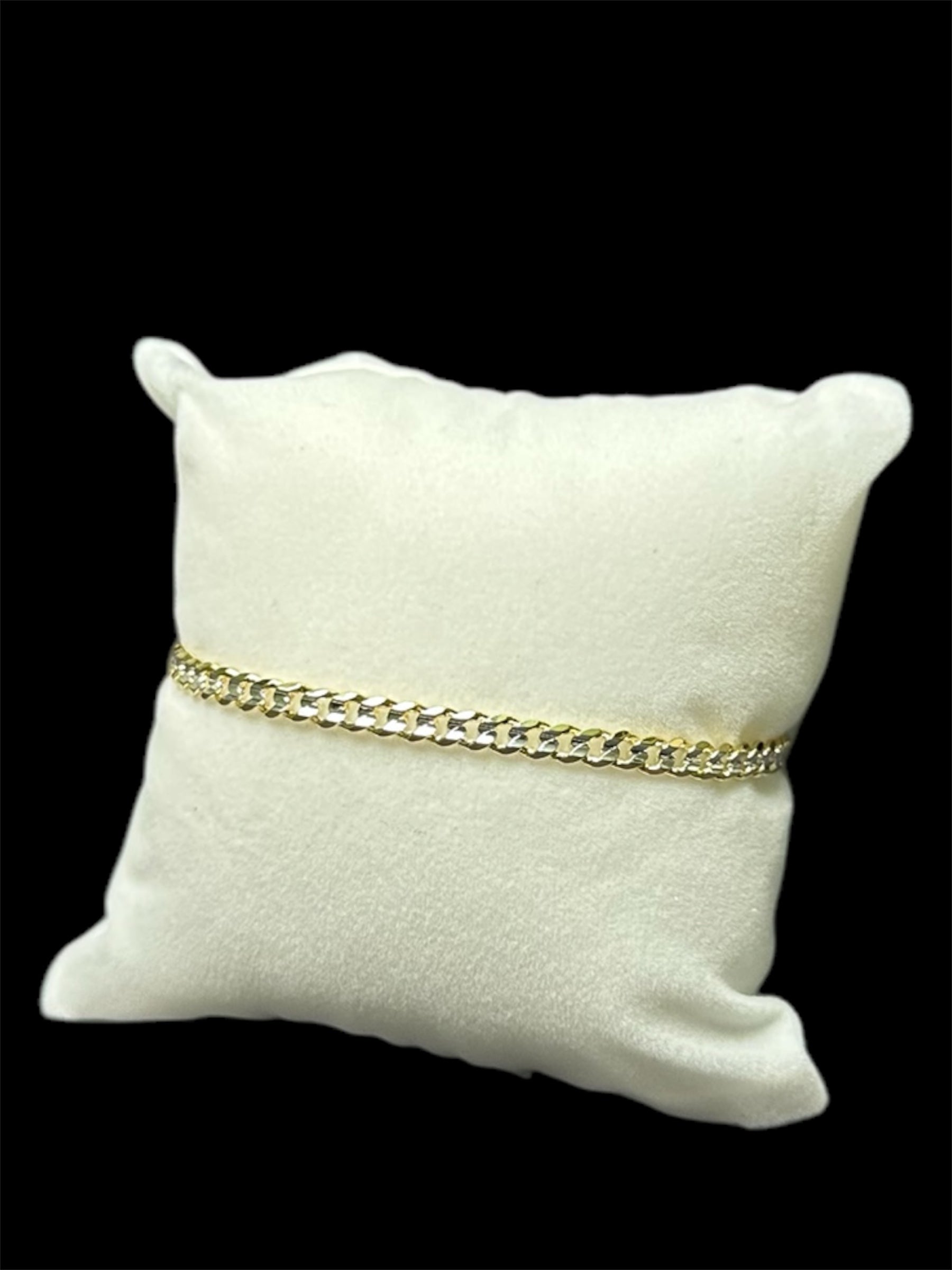 Pulsera Cubana Combinada 3 mm Oro Laminado 18 K