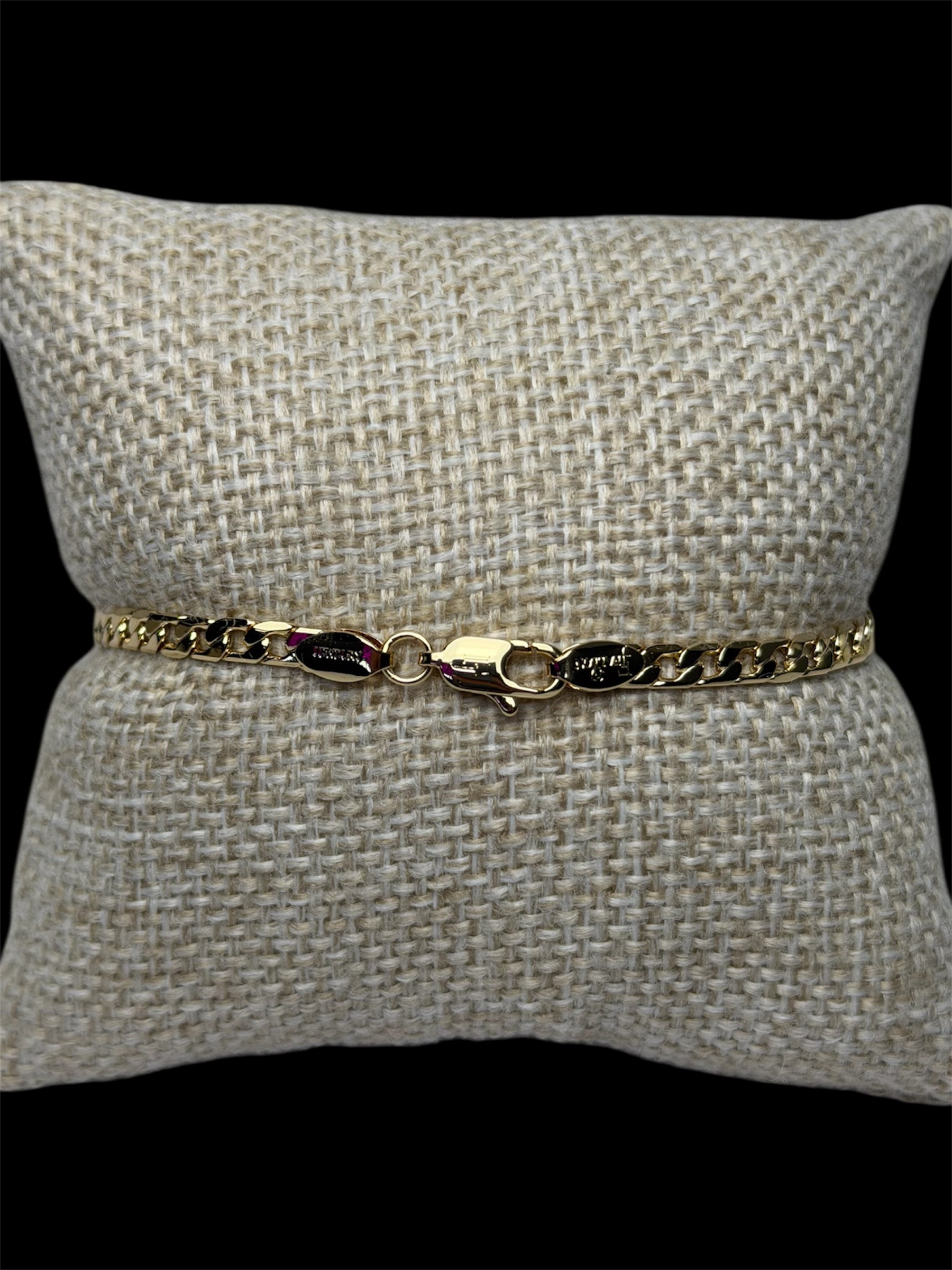 Pulsera Barbada 4 mm Oro Laminado 18 K