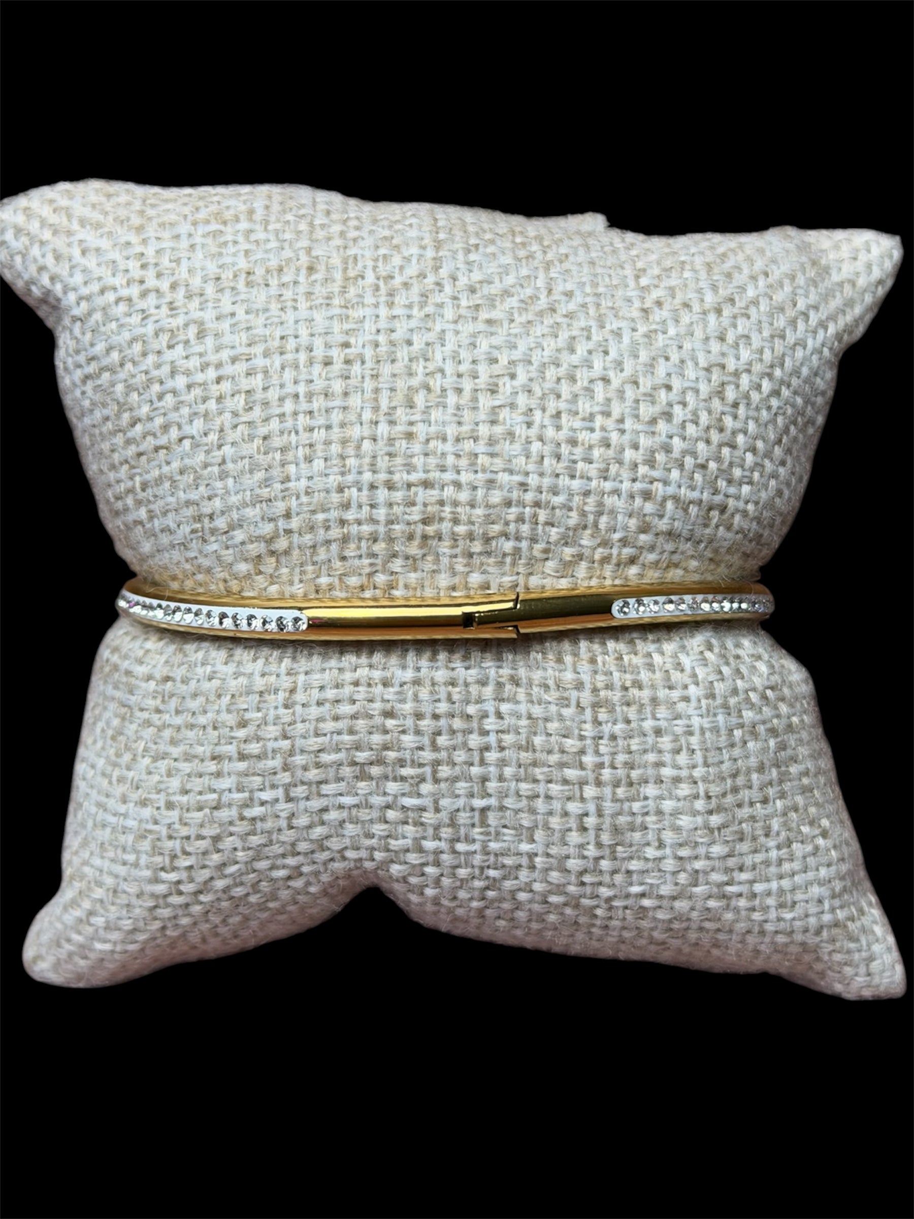 Pulsera Crtr Clavo Dorada Corazon Zirconias